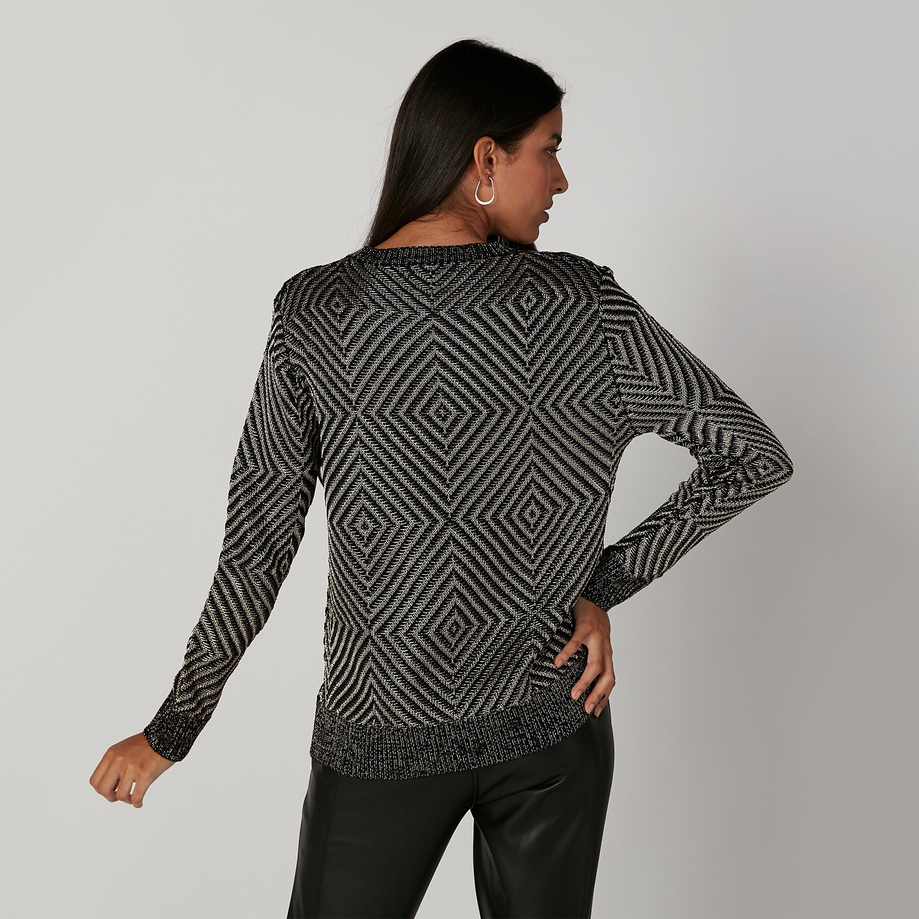 كنزة بارزة الملمس بياقة مستديرة وأكمام طويلة-women-clothing-cardigansandjumpers-jumpers-image-4