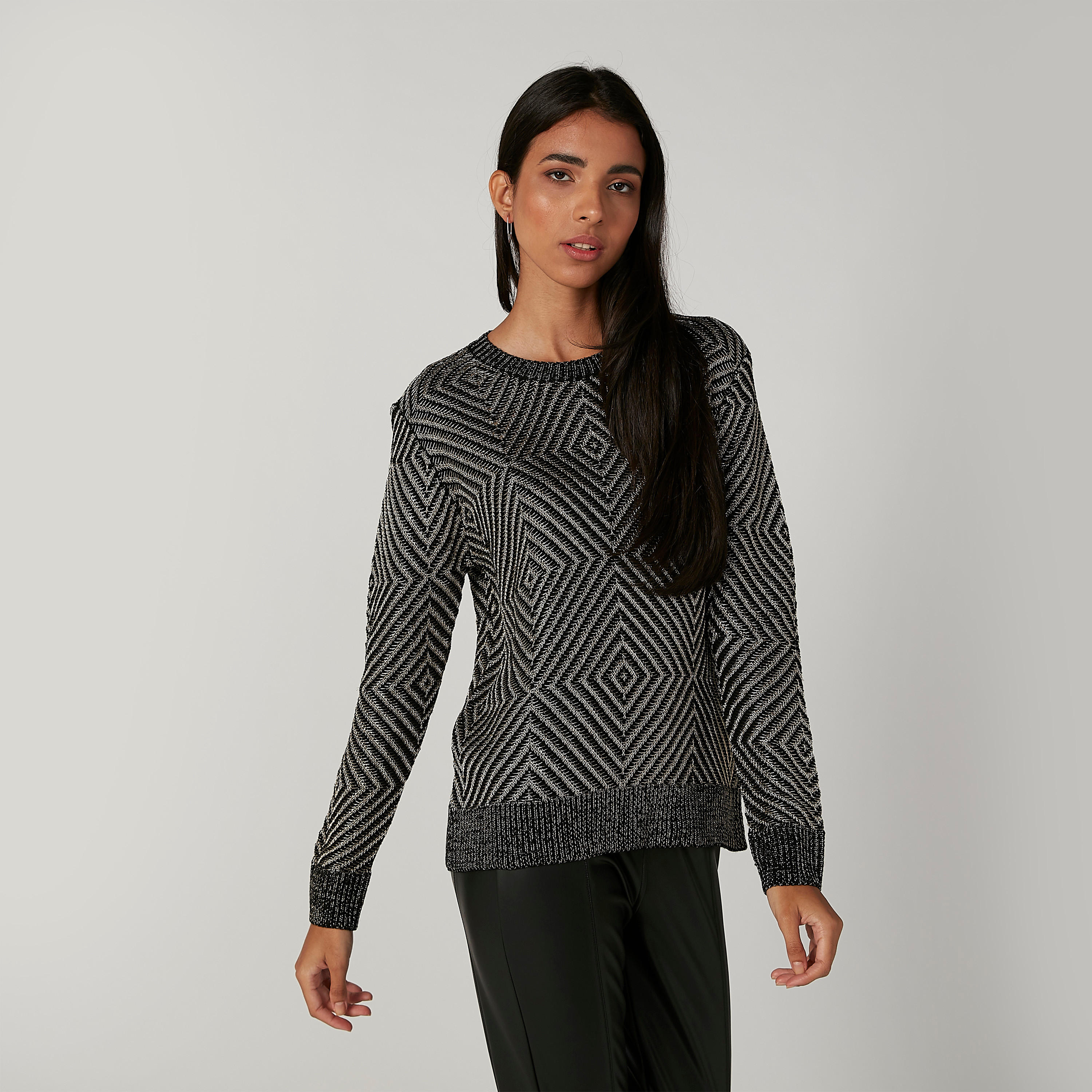 كنزة بارزة الملمس بياقة مستديرة وأكمام طويلة-women-clothing-cardigansandjumpers-jumpers-image-3