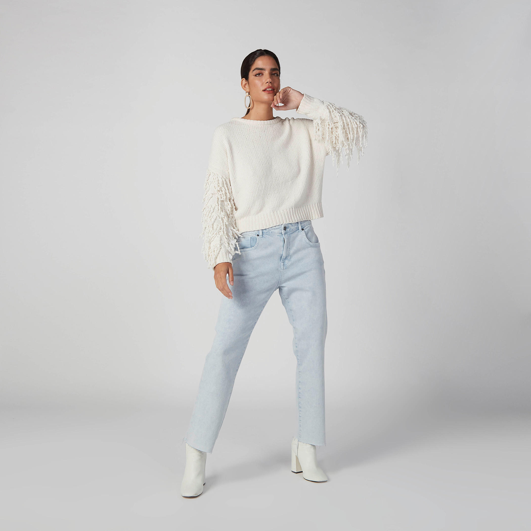كنزة بارزة الملمس بياقة مستديرة وأكمام طويلة-women-clothing-cardigansandjumpers-jumpers-image-2
