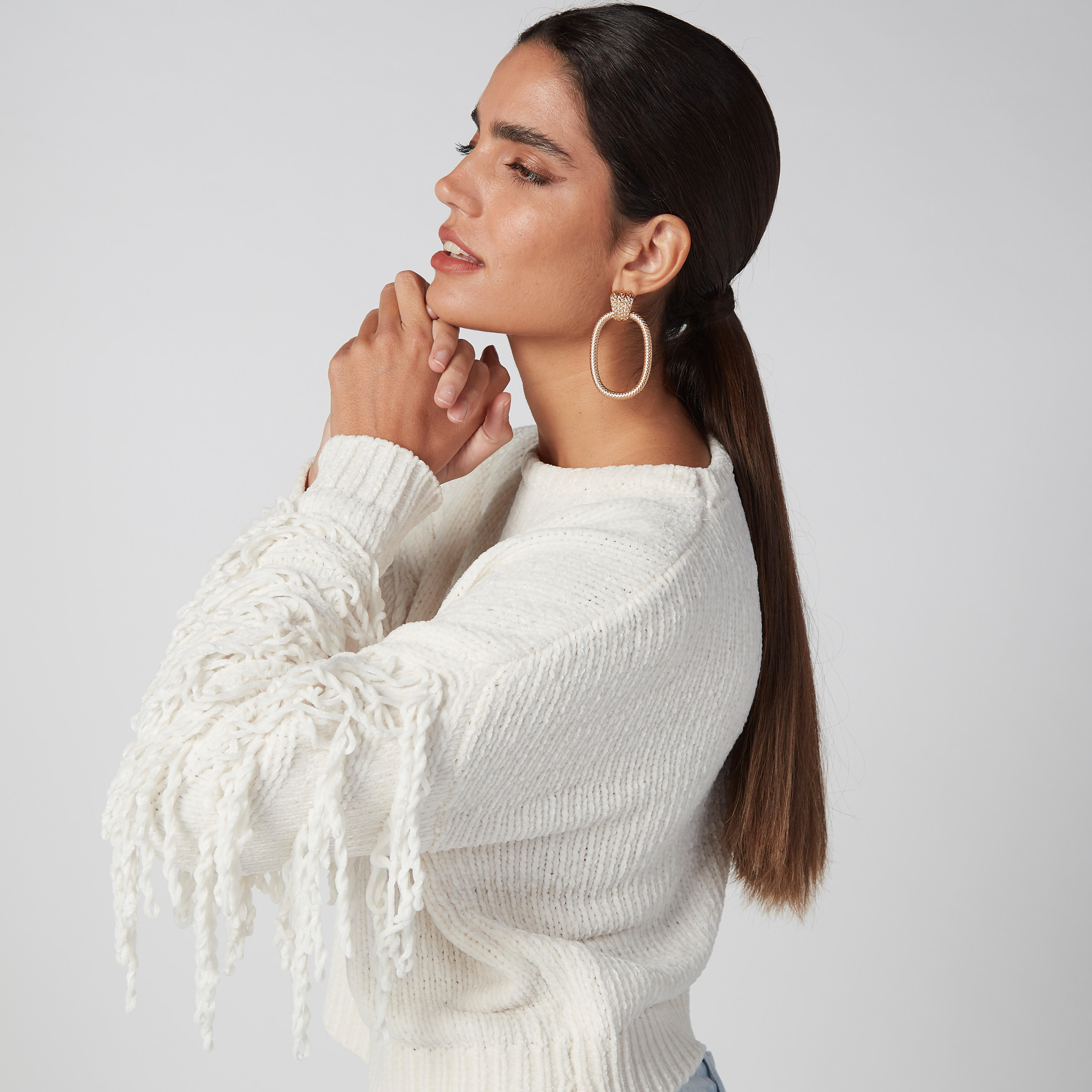 كنزة بارزة الملمس بياقة مستديرة وأكمام طويلة-women-clothing-cardigansandjumpers-jumpers-image-3