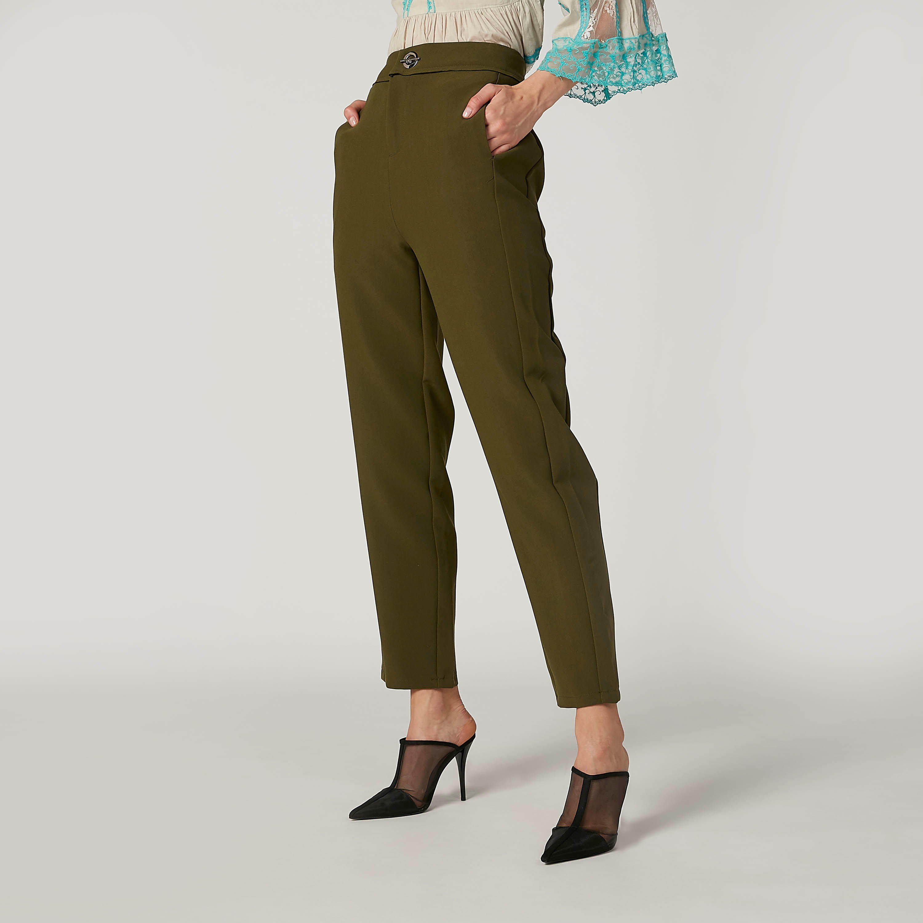 Full Length Plain Trousers with Pocket Detail-women-clothing-bottoms-trousers-image-1