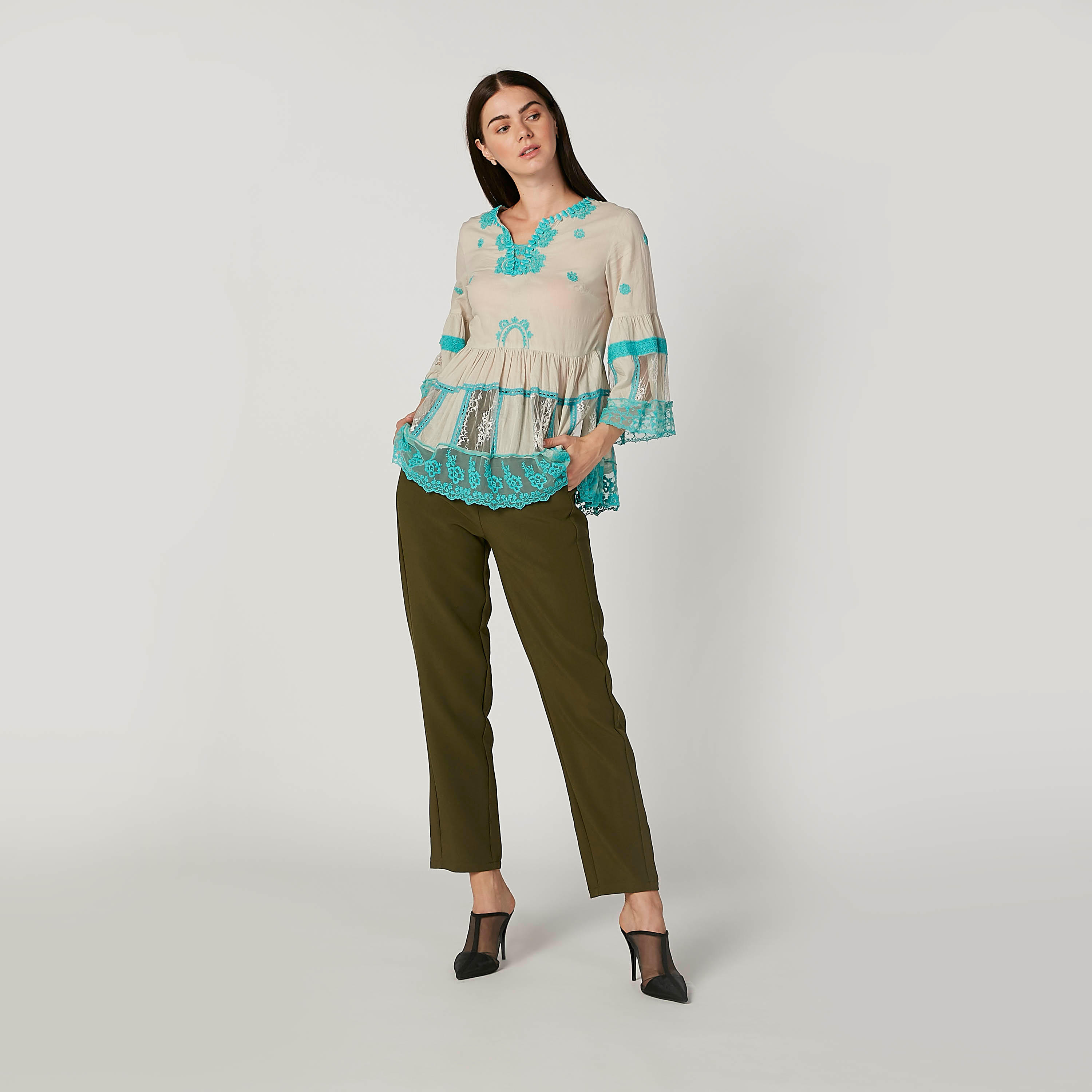 Full Length Plain Trousers with Pocket Detail-women-clothing-bottoms-trousers-image-2