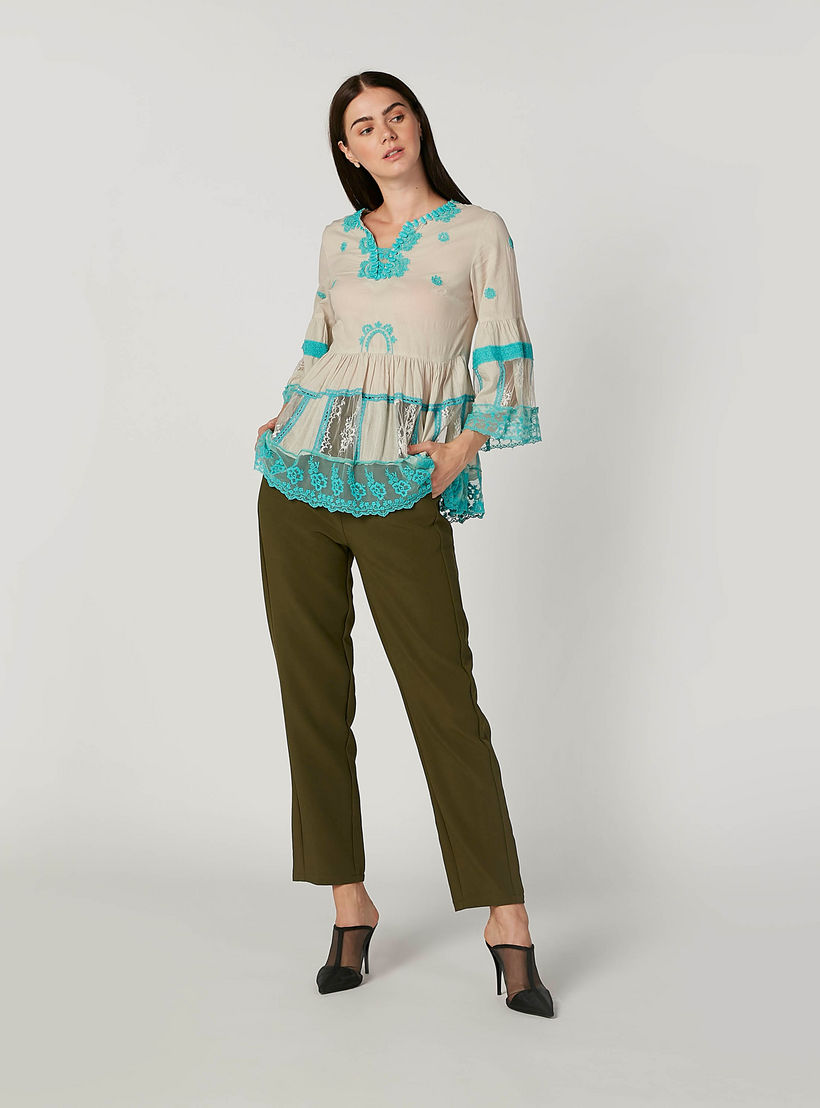 Full Length Plain Trousers with Pocket Detail-women-clothing-bottoms-trousers-image-2