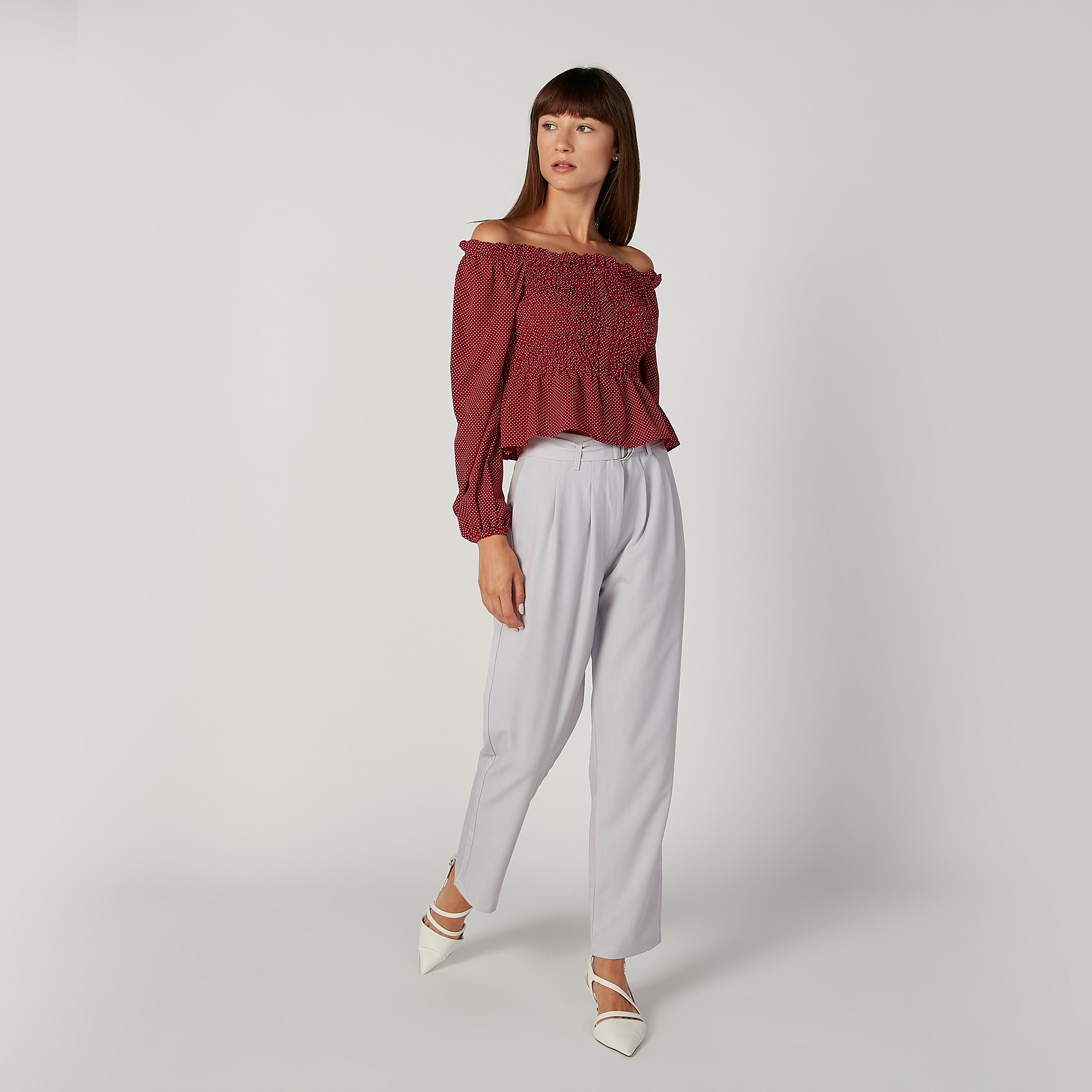 بنطلون سادة بجيوب وحزام D-women-clothing-bottoms-trousers-image-1