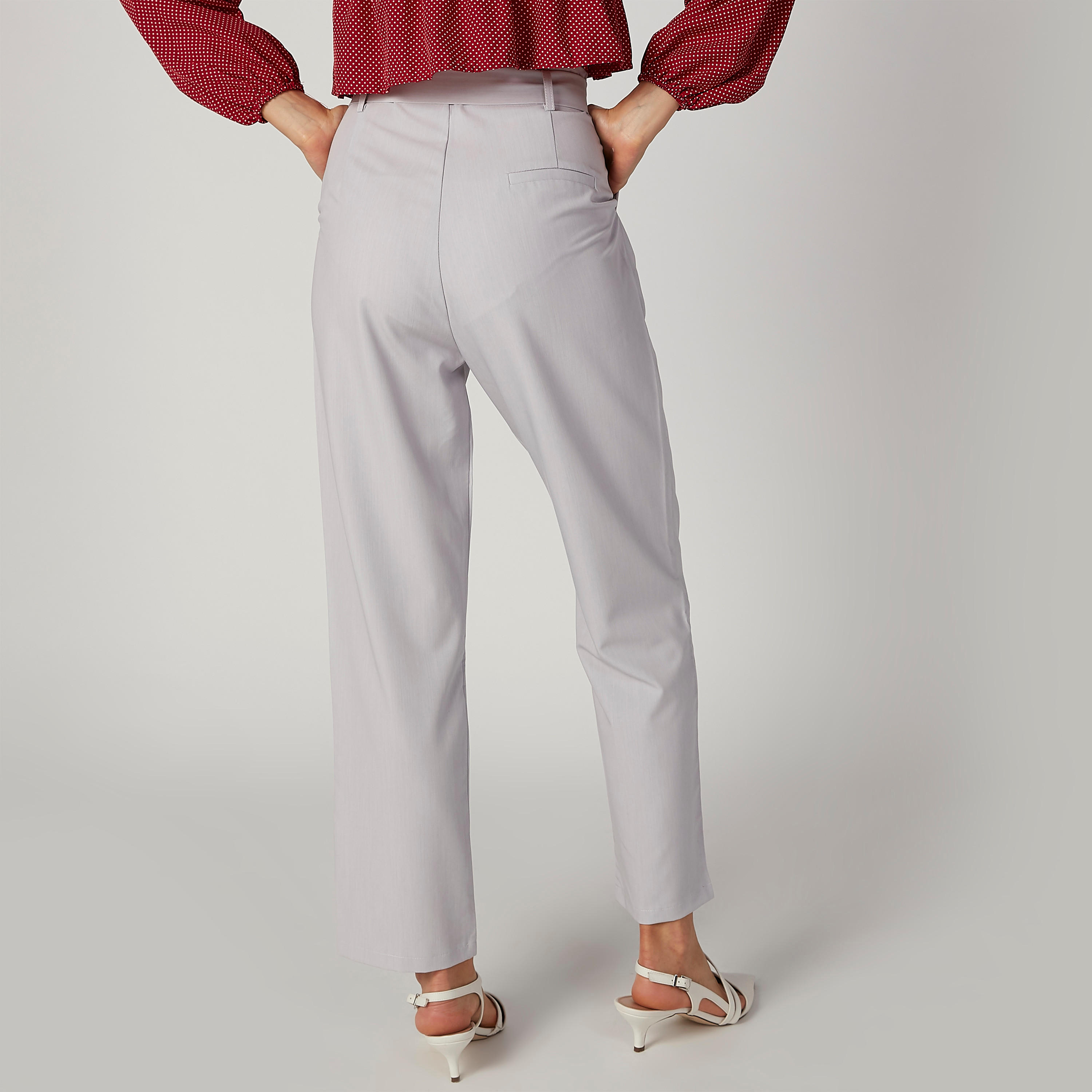 بنطلون سادة بجيوب وحزام D-women-clothing-bottoms-trousers-image-2