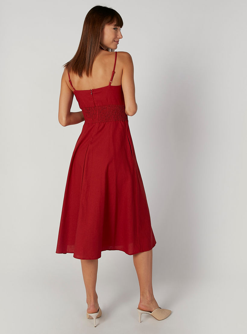 فستان بارز الملمس بياقة V وحمّالات-women-clothing-dresses-image-3