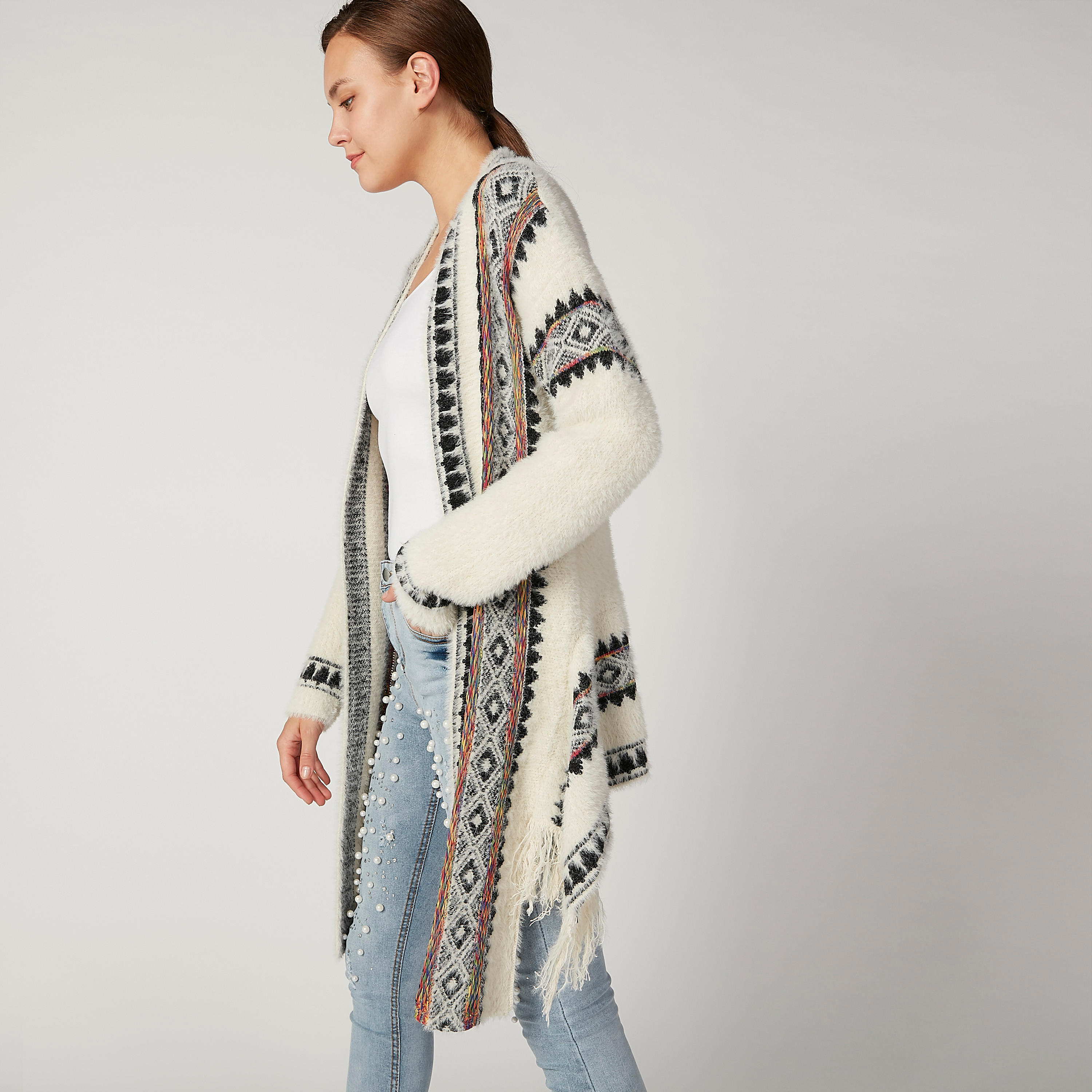 كارديجان طويل بقصّة واسعة وأكمام طويلة وطبعات-women-winterwear-cardigansandjumpers-cardigans-image-1