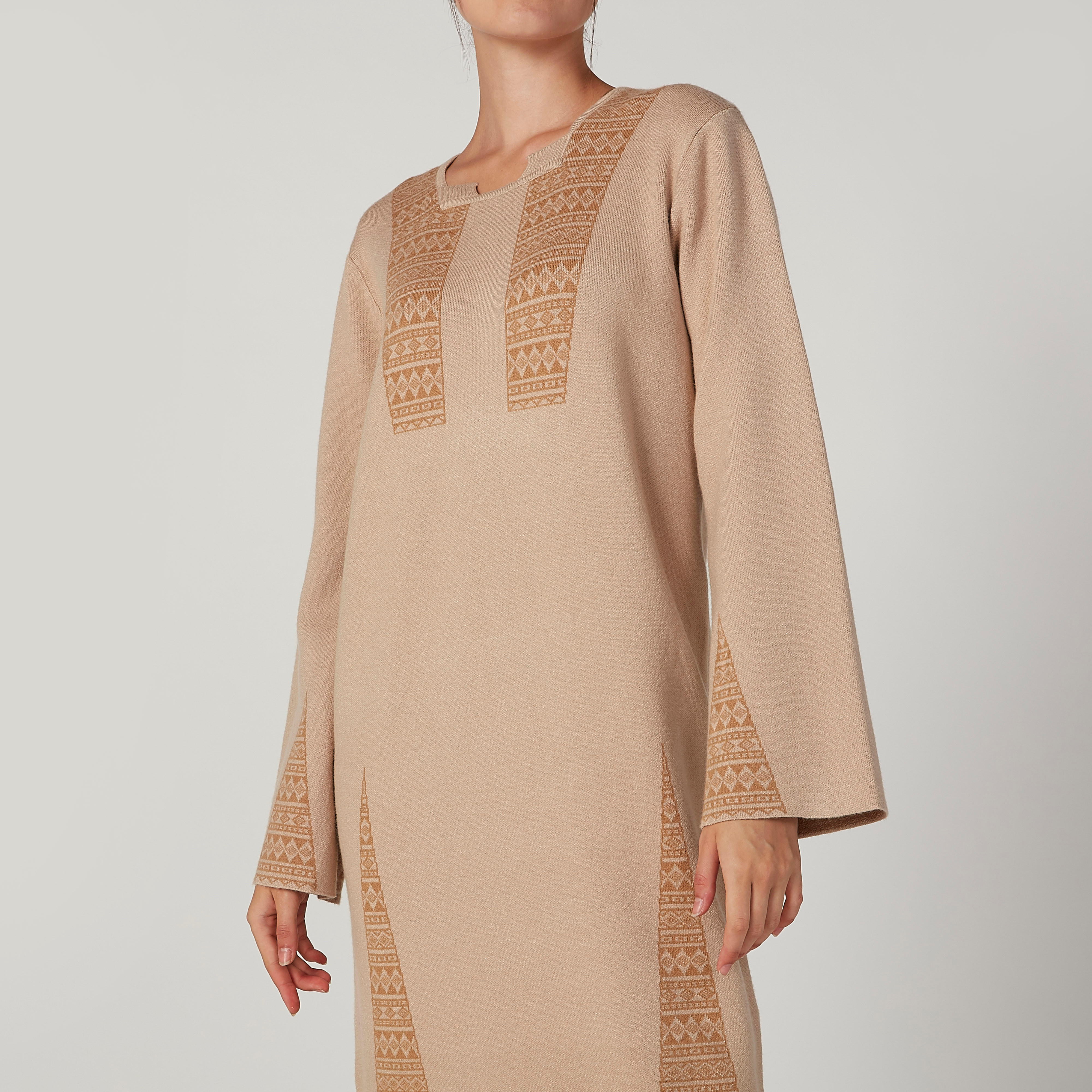 فستان ميدي بارز الملمس بأكمام طويلة-women-clothing-dresses-image-2