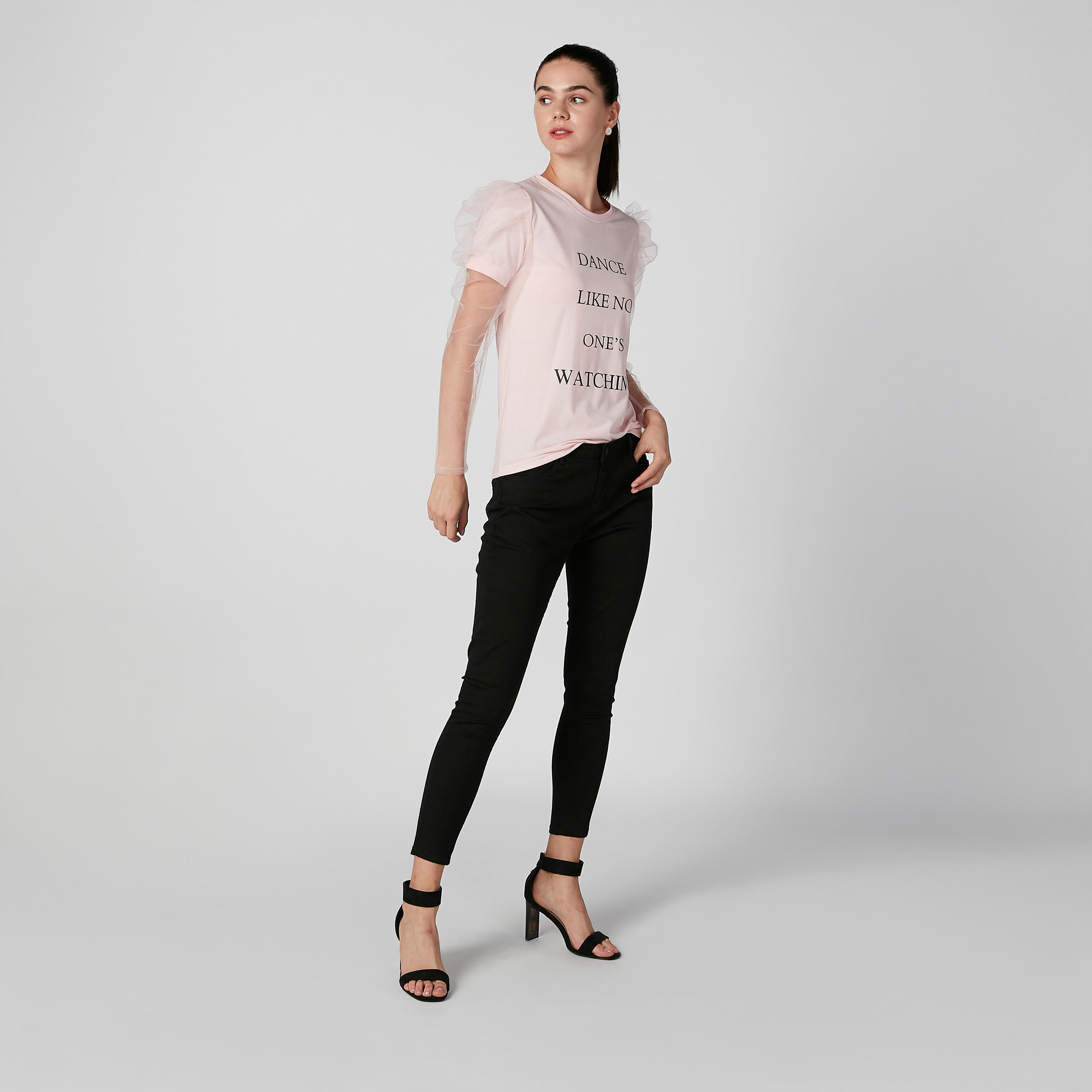 Printed Top with Round Neck and Long Sleeves-women-clothing-tshirts-image-2
