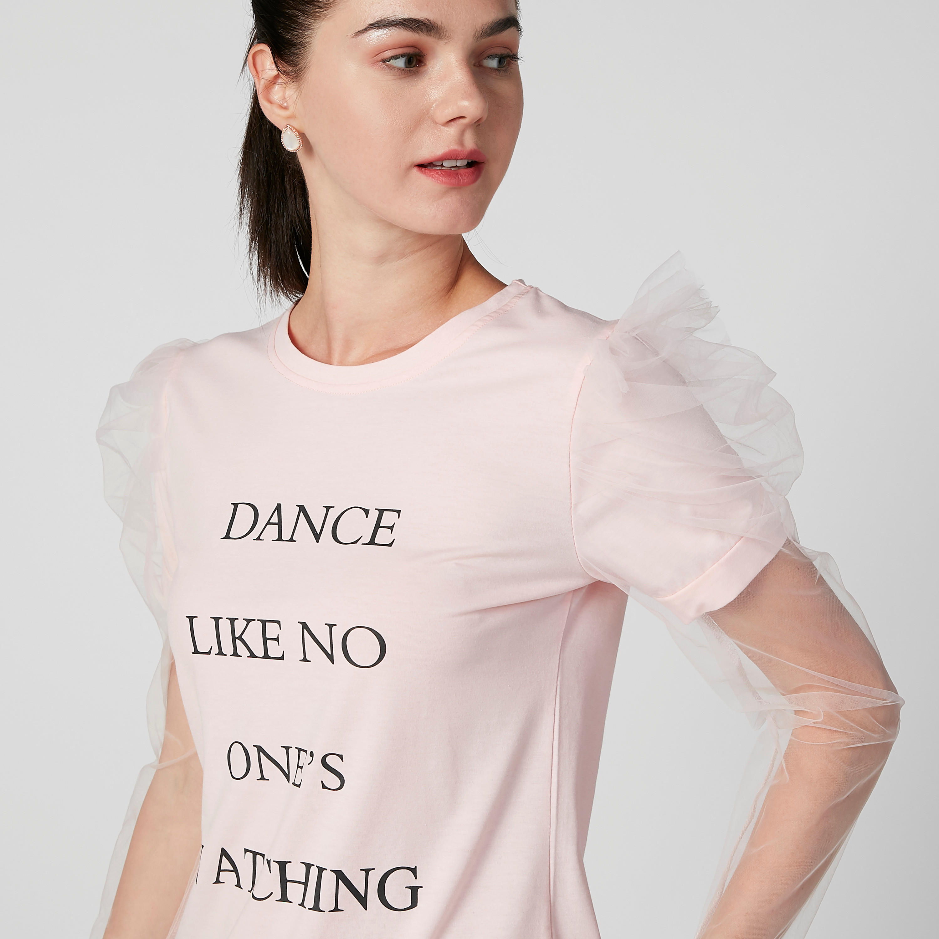 Printed Top with Round Neck and Long Sleeves-women-clothing-tshirts-image-3