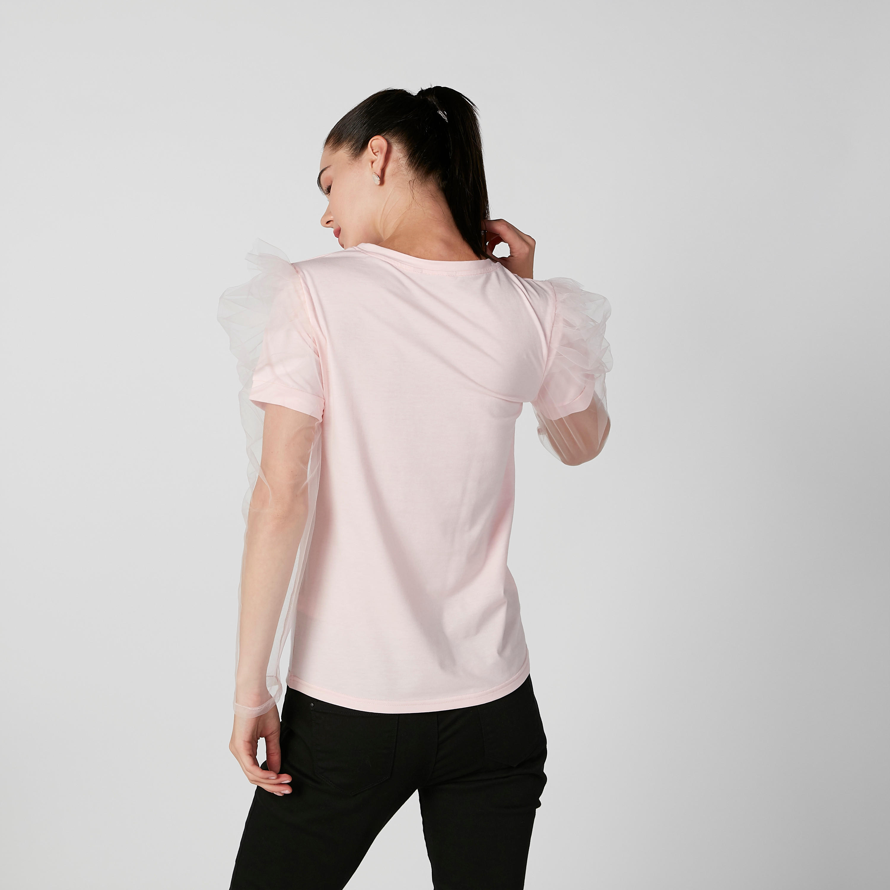 Printed Top with Round Neck and Long Sleeves-women-clothing-tshirts-image-4