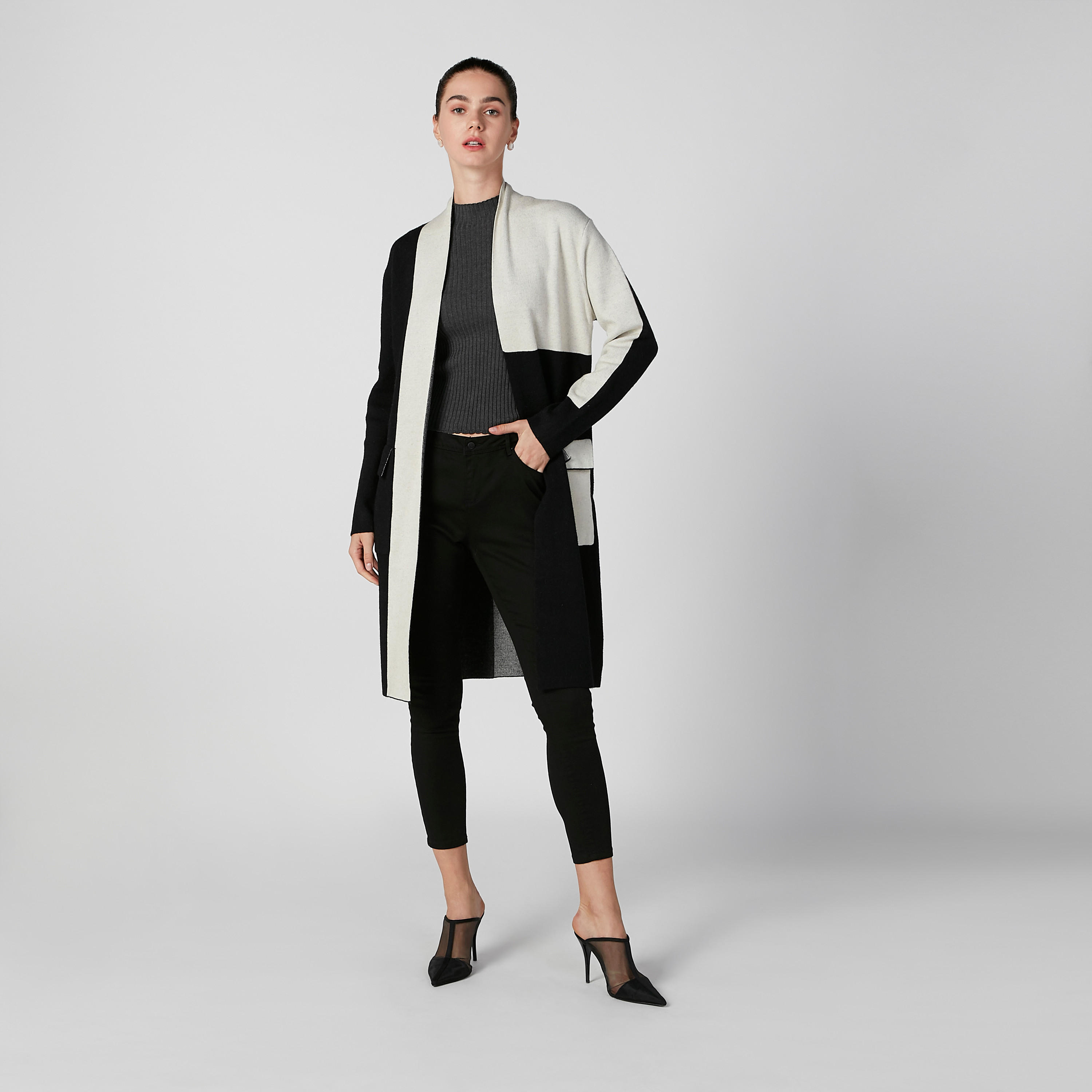 معطف طويل بنمط كتل الألوان بأكمام طويلة-women-clothing-coatsandjackets-coats-image-2