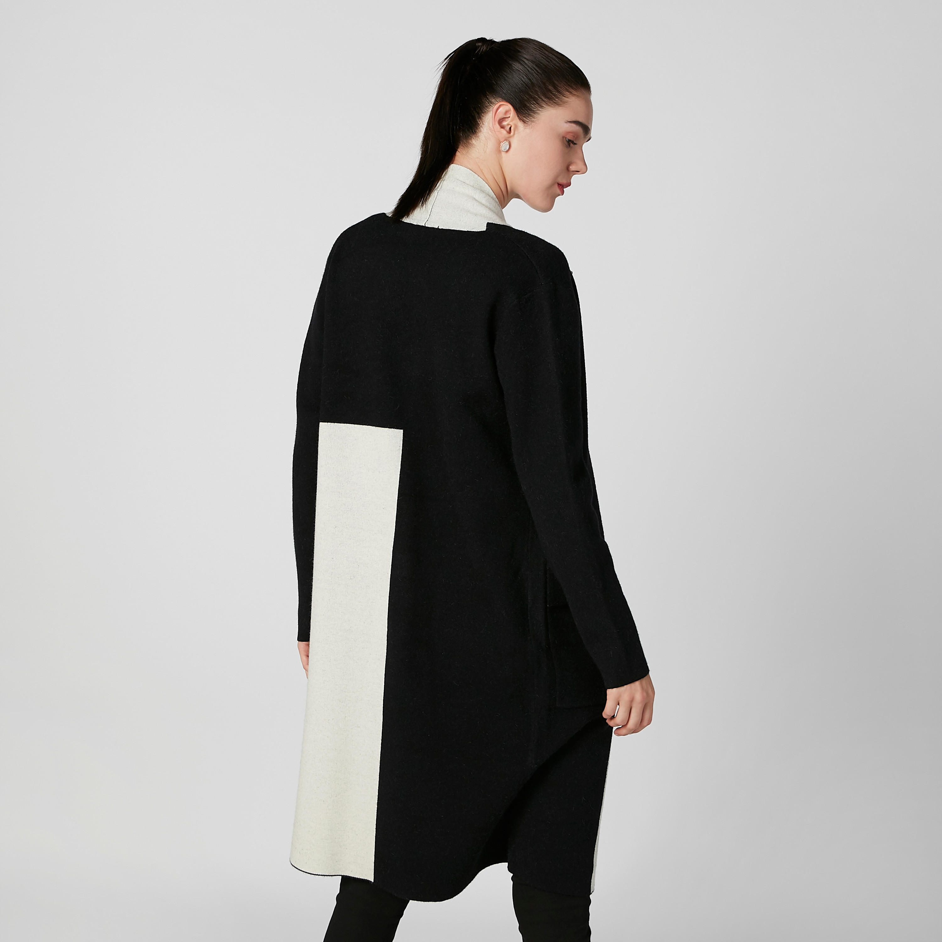 معطف طويل بنمط كتل الألوان بأكمام طويلة-women-clothing-coatsandjackets-coats-image-4