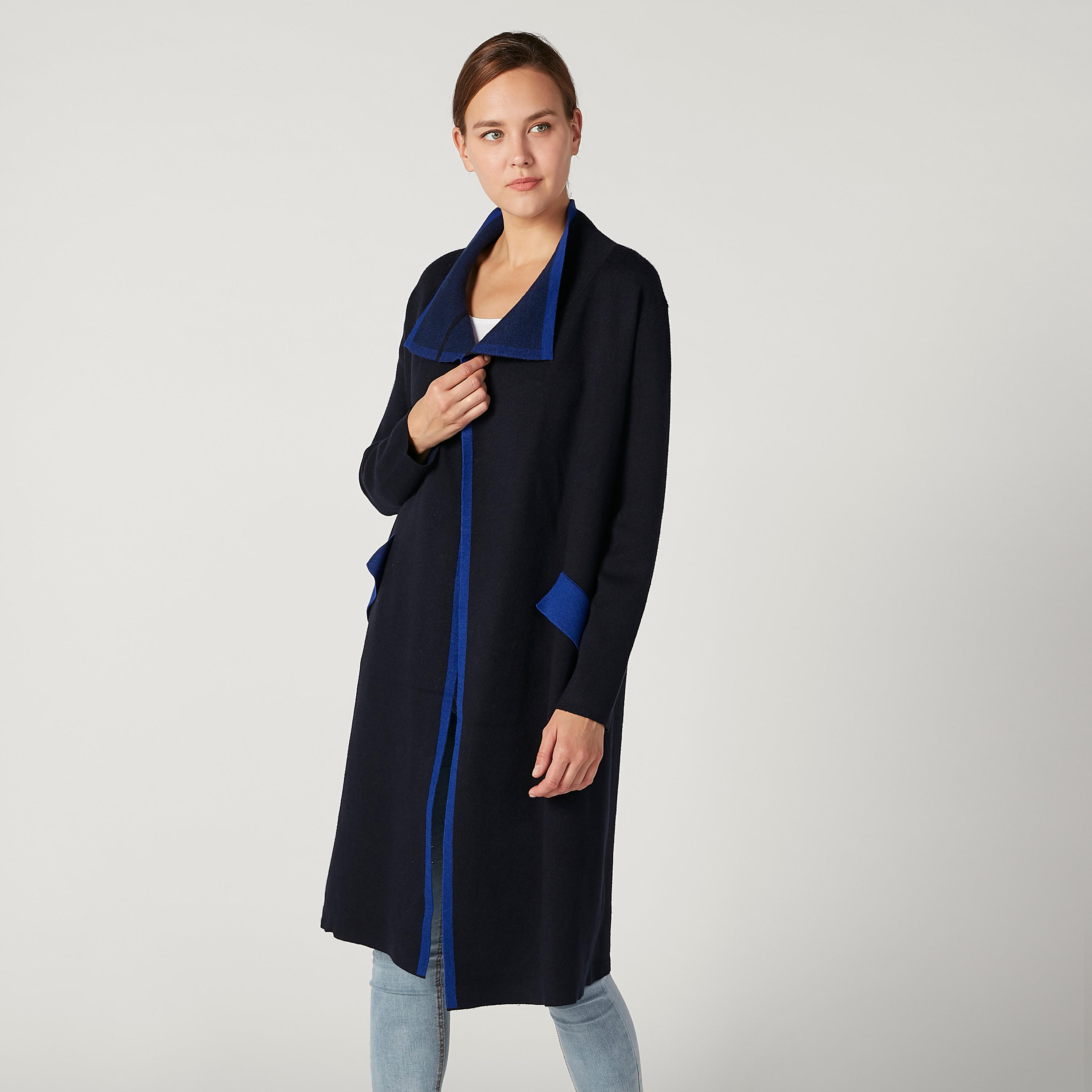 كارديجان طويل سادة بأكمام طويلة-women-winterwear-cardigansandjumpers-cardigans-image-1