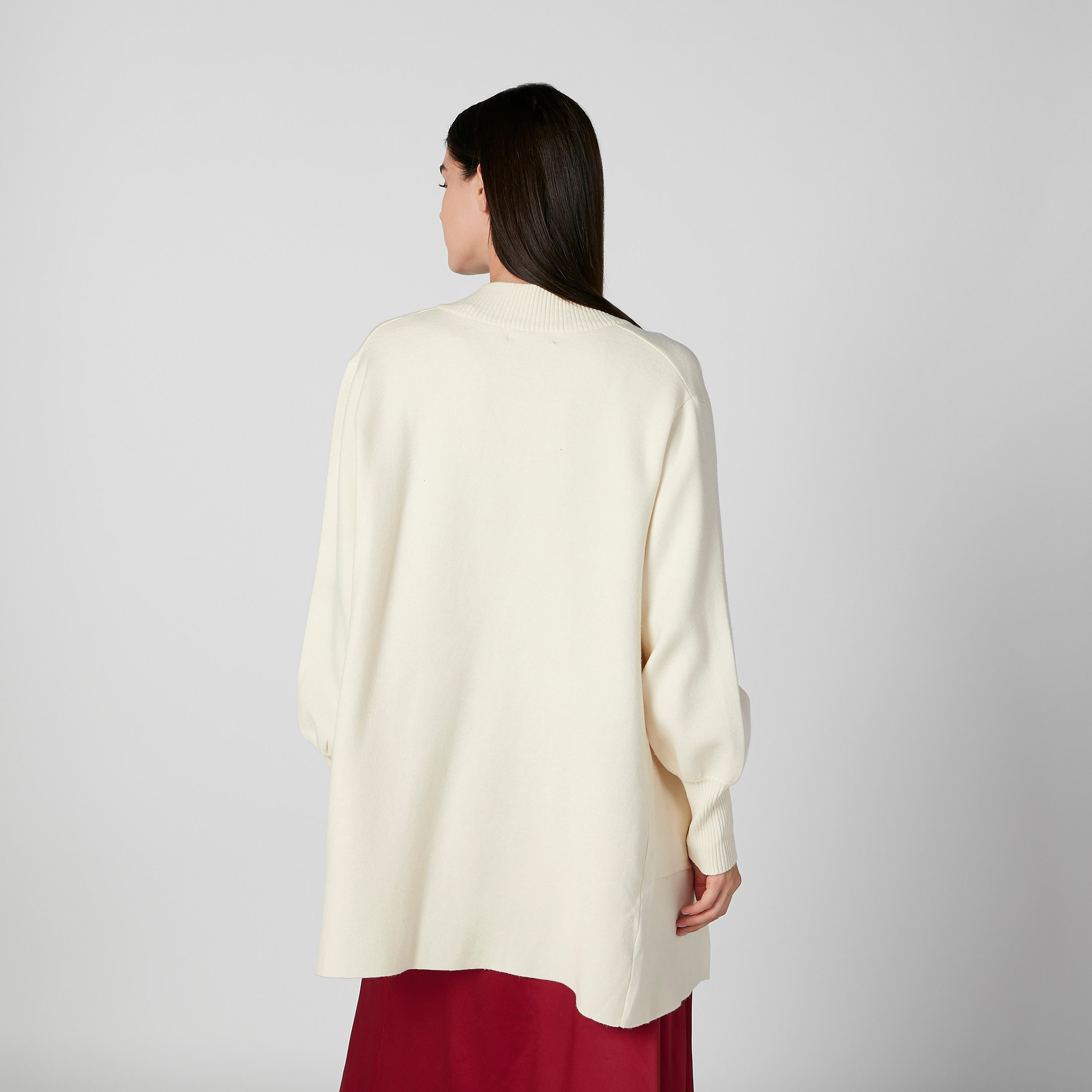 كارديجان بارز الملمس بأكمام طويلة وجيوب بطيّة-women-winterwear-cardigansandjumpers-cardigans-image-1