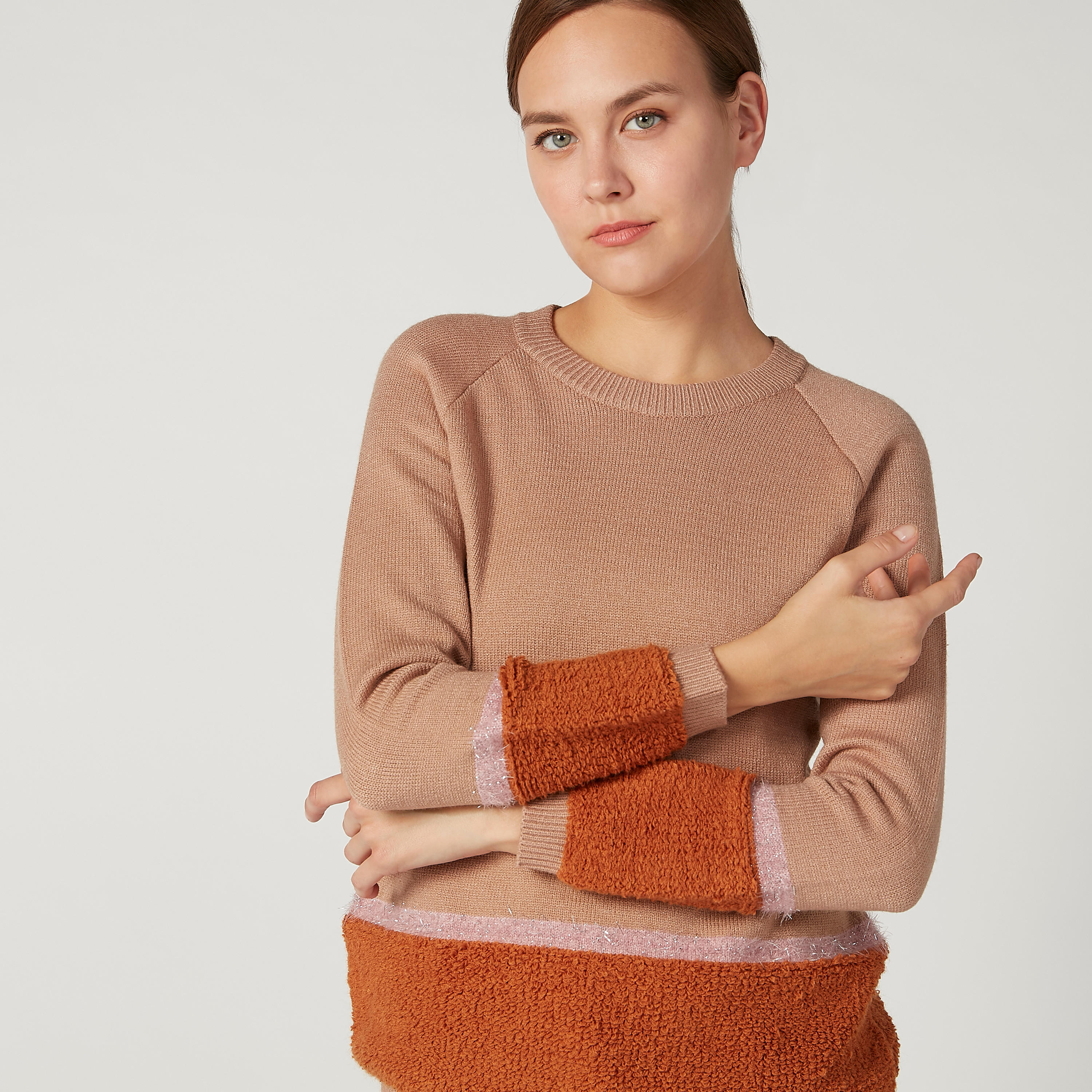 كنزة بارزة الملمس بياقة مستديرة وأكمام طويلة-women-clothing-cardigansandjumpers-jumpers-image-3