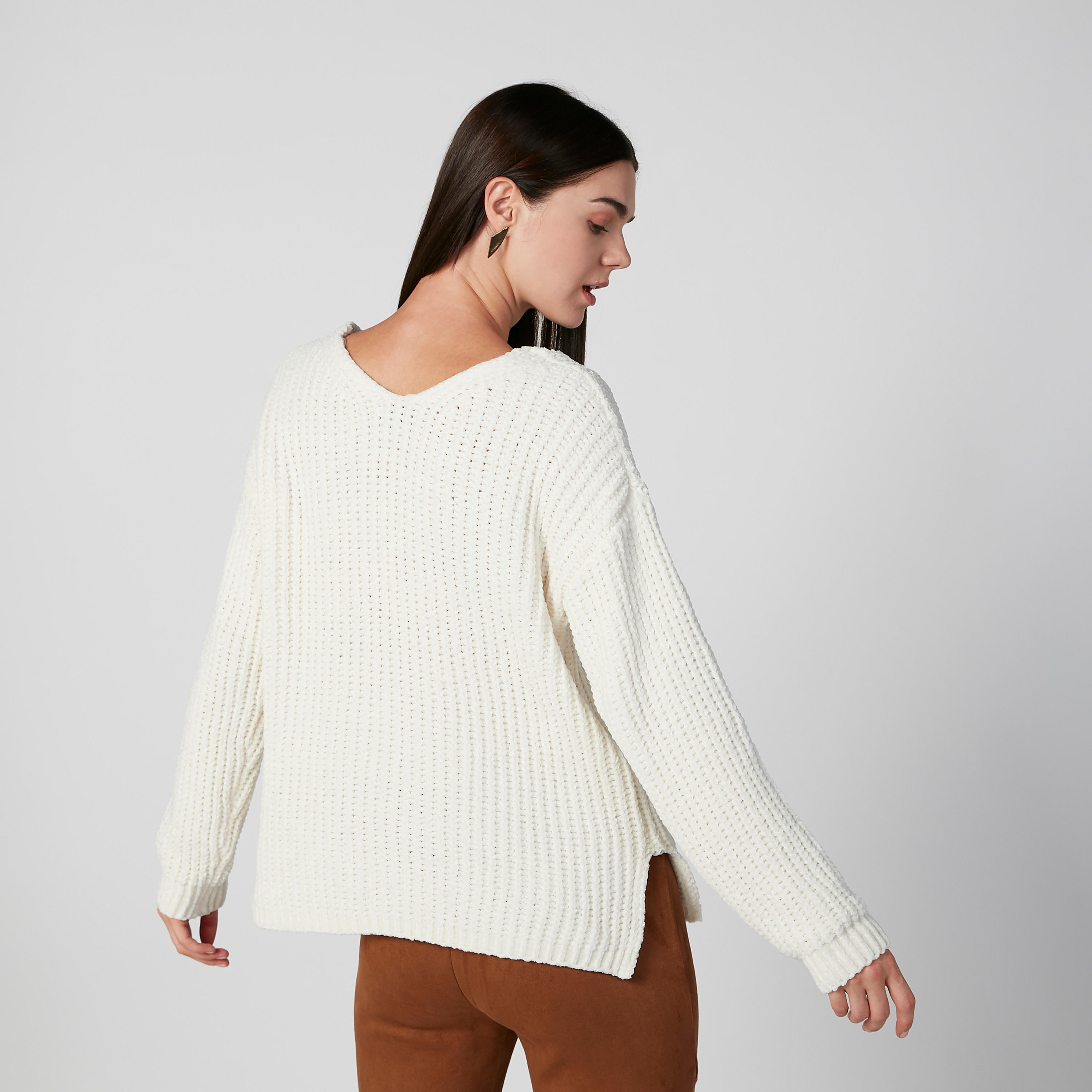 Embellished Sweater with V-neck and Long Sleeves-women-clothing-cardigansandjumpers-jumpers-image-4