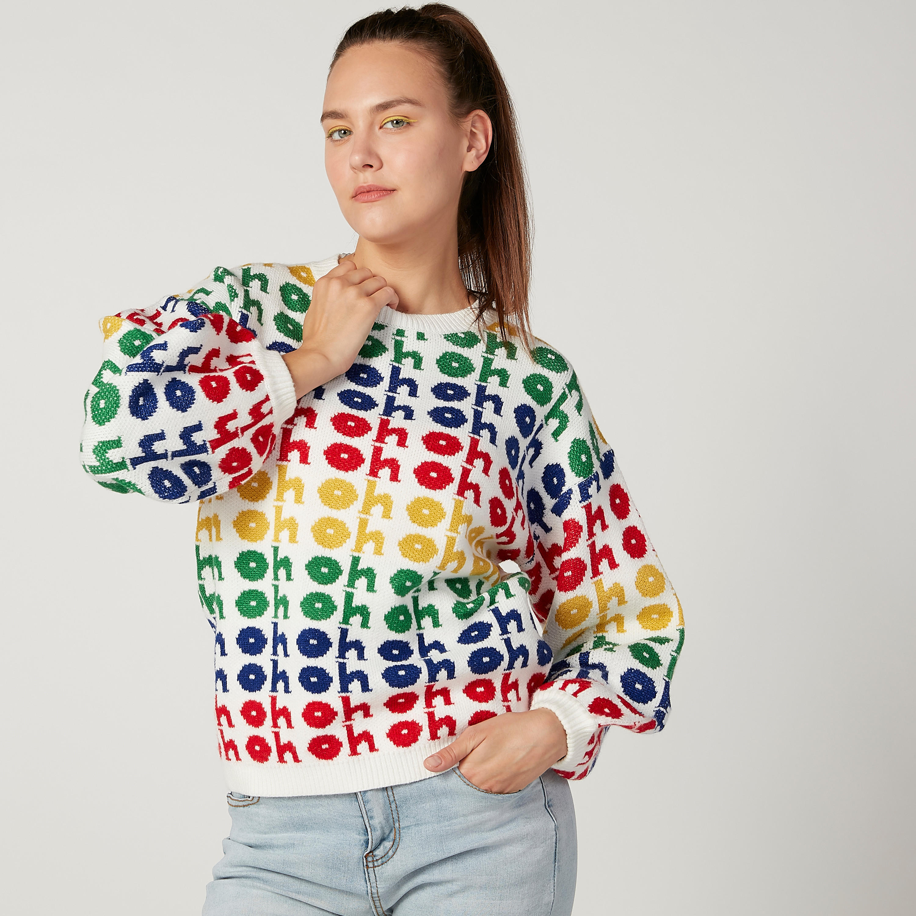 كنزة بياقة مستديرة وأكمام طويلة وطبعات-women-clothing-cardigansandjumpers-jumpers-image-2