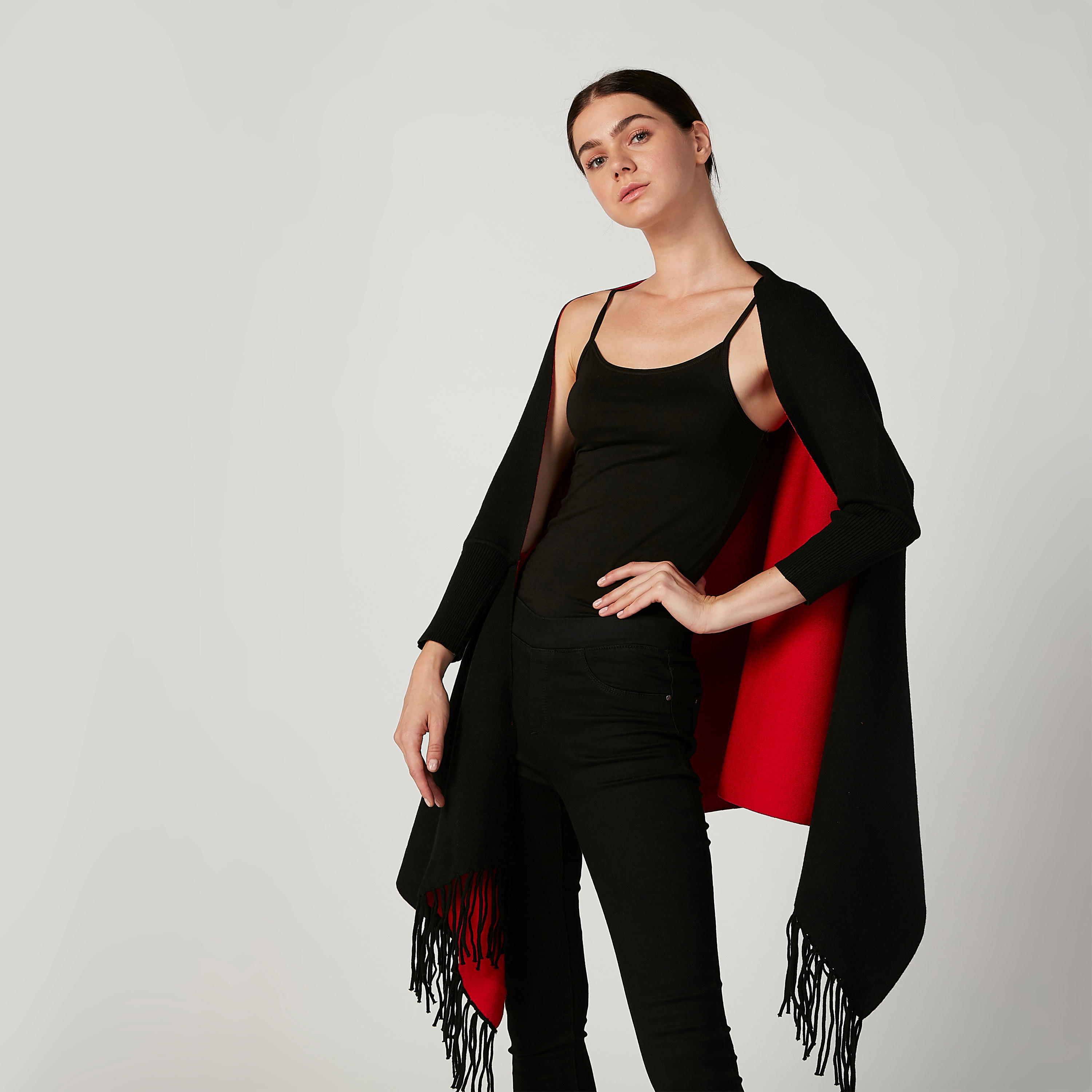 كارديجان بارز الملمس بقصّة واسعة وأكمام طويلة بشراشيب-women-winterwear-cardigansandjumpers-cardigans-image-1