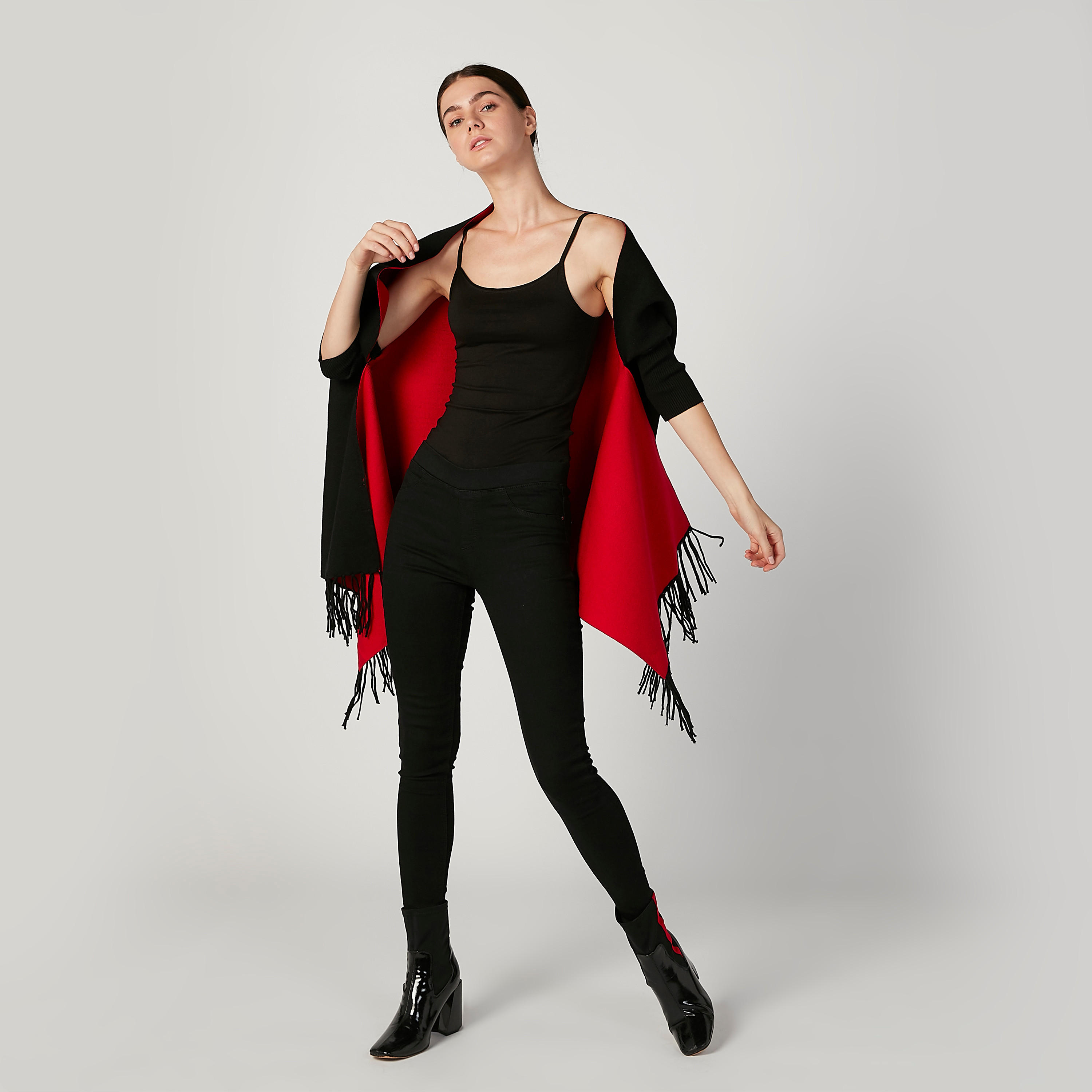 كارديجان بارز الملمس بقصّة واسعة وأكمام طويلة بشراشيب-women-winterwear-cardigansandjumpers-cardigans-image-2
