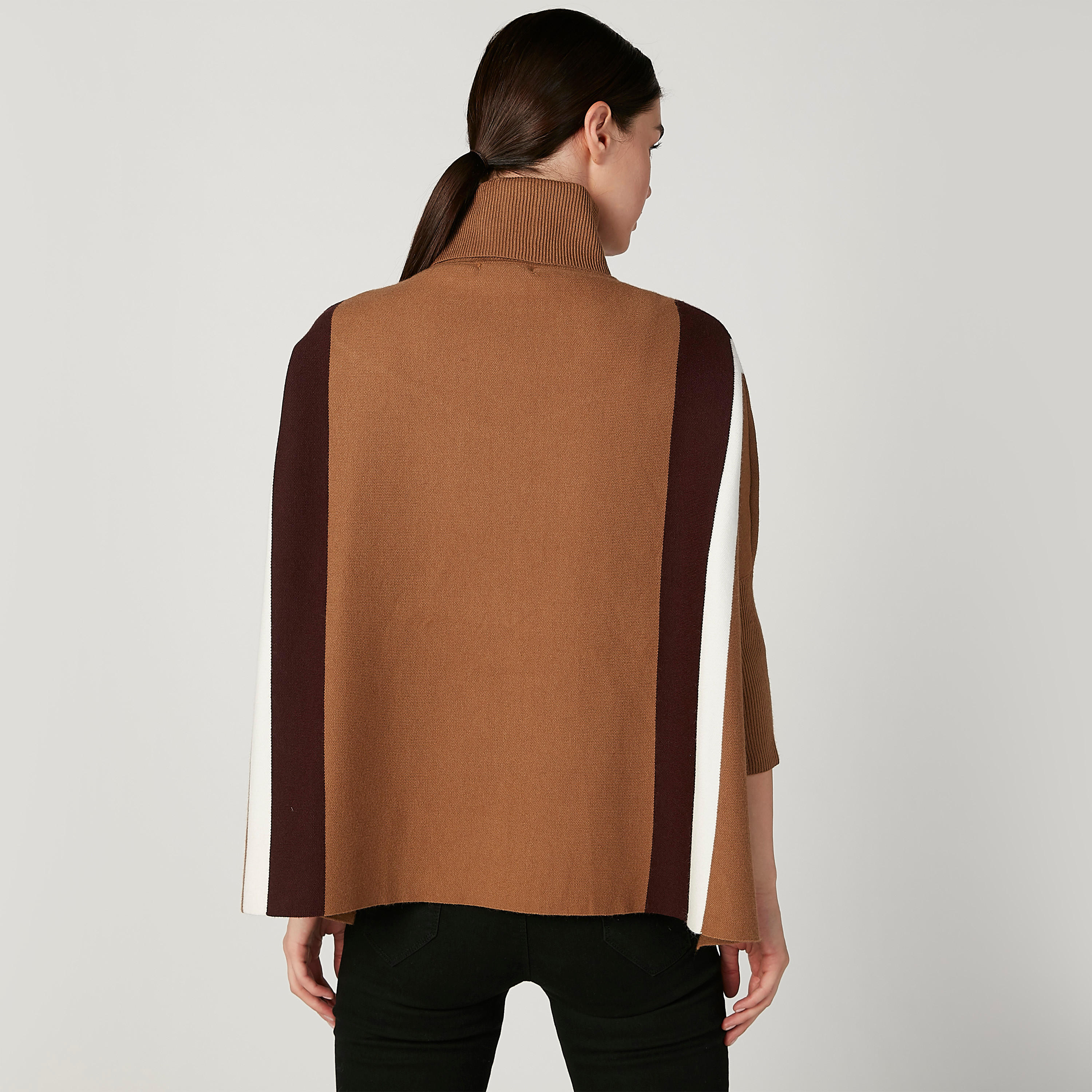 كارديجان مخطط بقصّة واسعة وياقة عالية وأكمام 4/3-women-clothing-cardigansandjumpers-jumpers-image-4