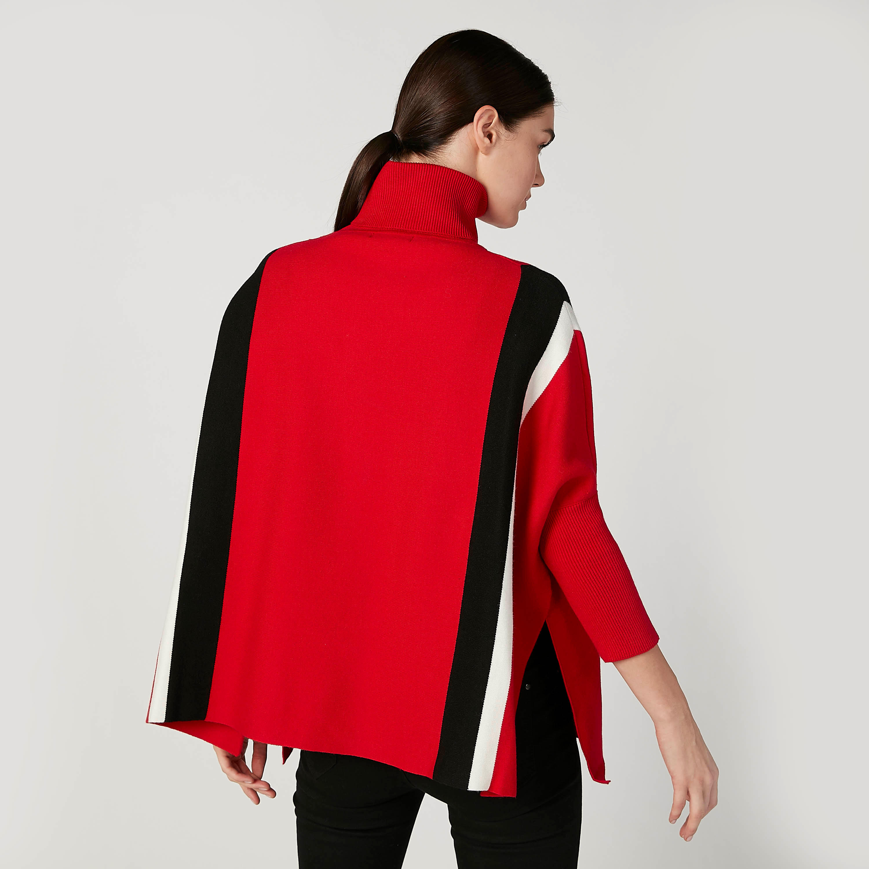 كارديجان مقلّم بقصّة واسعة وياقة عالية وأكمام طويلة-women-clothing-cardigansandjumpers-jumpers-image-4