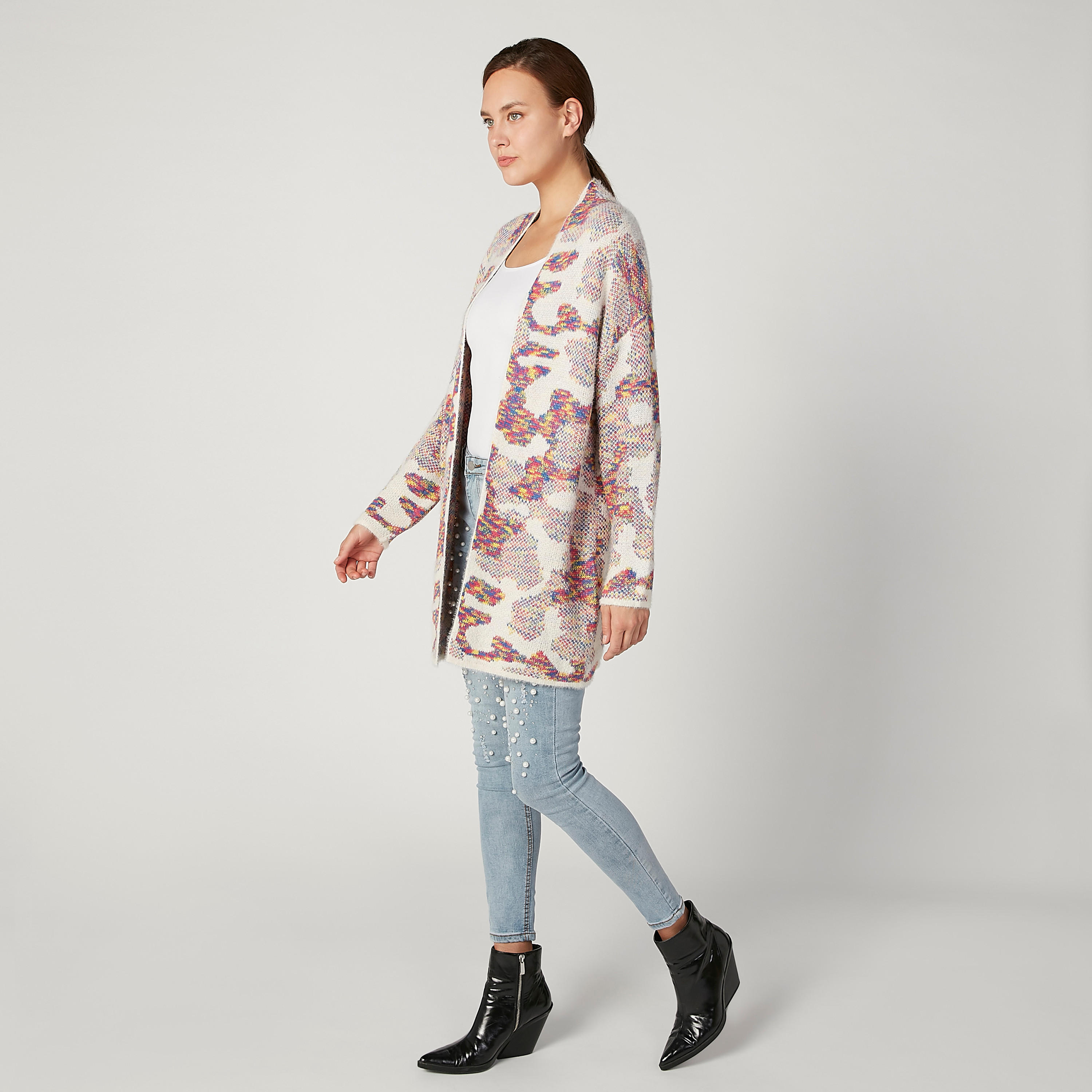 Printed Longline Cardigan with Long Sleeves-women-winterwear-cardigansandjumpers-cardigans-image-2