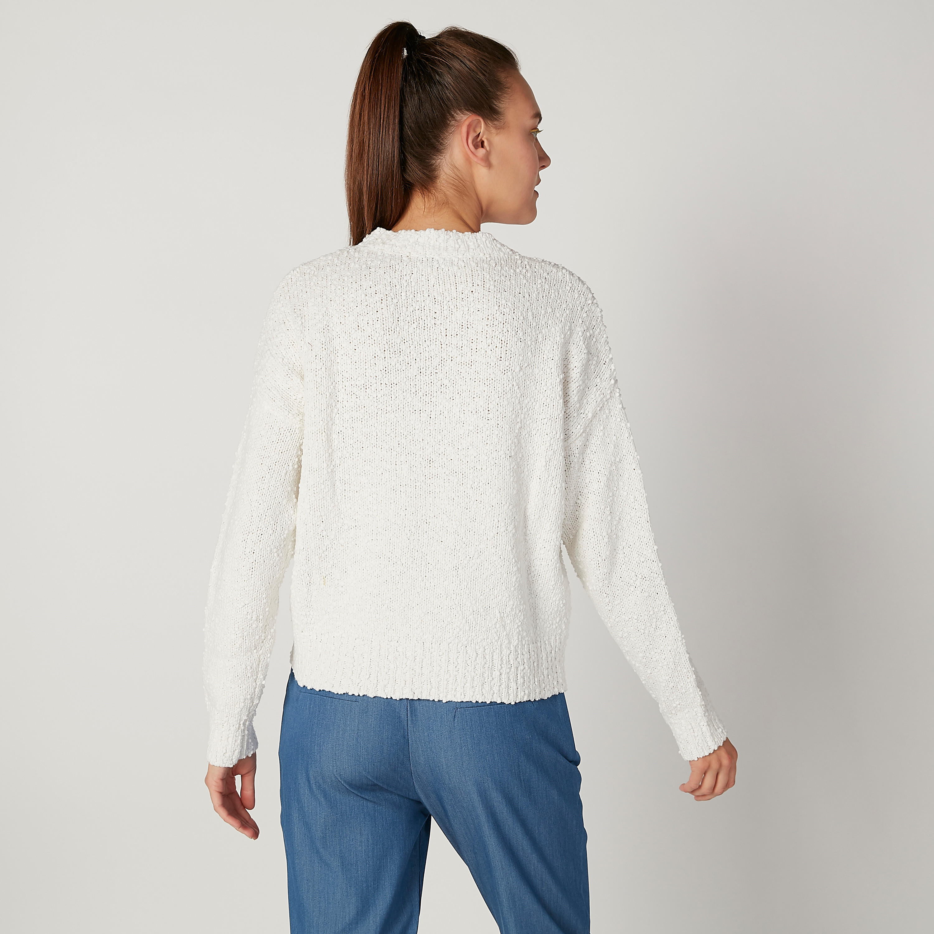 كنزة بارزة الملمس بأكمام طويلة وتفاصيل مقلمة-women-clothing-cardigansandjumpers-jumpers-image-4