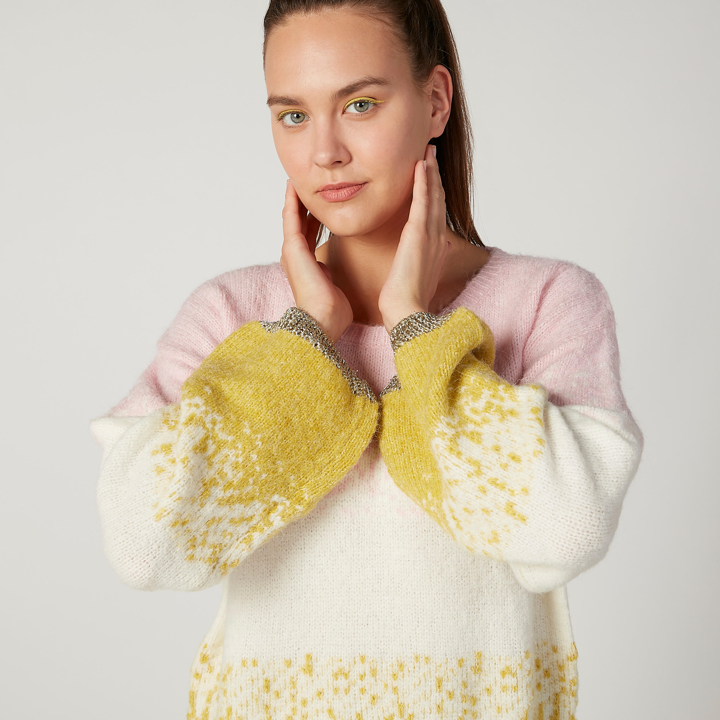 كنزة بارزة الملمس بياقة مستديرة وأكمام طويلة-women-clothing-cardigansandjumpers-jumpers-image-3