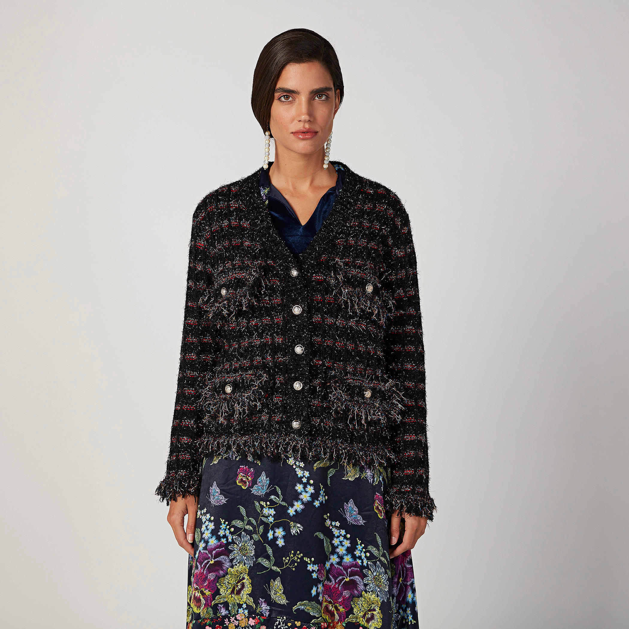 جاكيت بارز الملمس بأكمام طويلة وجيوب بطيّة-women-winterwear-coatsandjackets-jackets-image-1