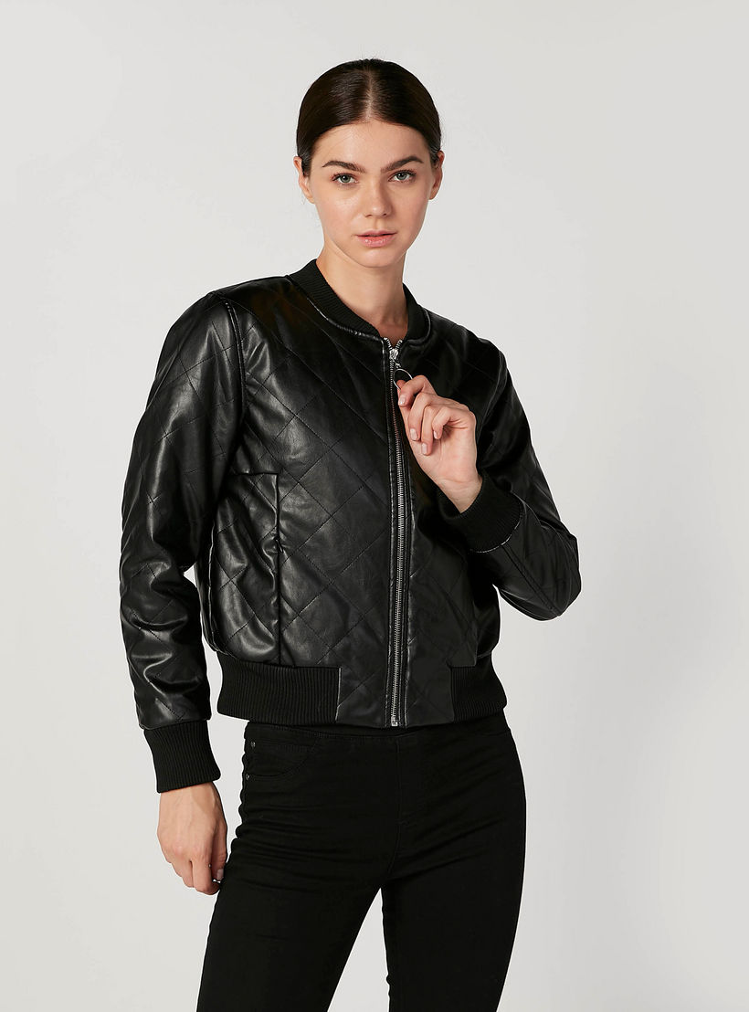 جاكيت مبطّن بأكمام طويلة وجيوب كنغر-women-winterwear-coatsandjackets-jackets-image-4