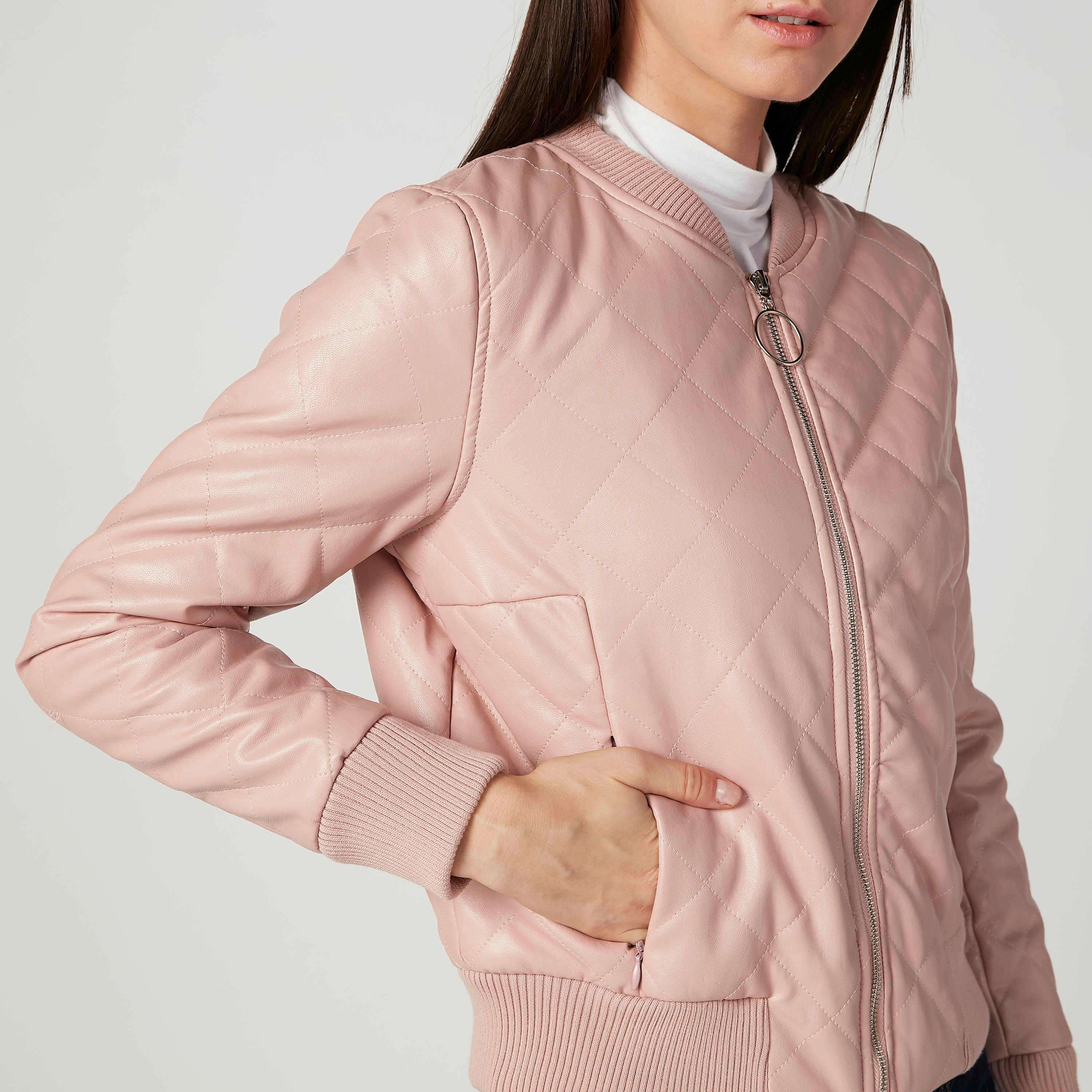 جاكيت مبطّن بأكمام طويلة وجيوب كنغر-women-winterwear-coatsandjackets-jackets-image-2