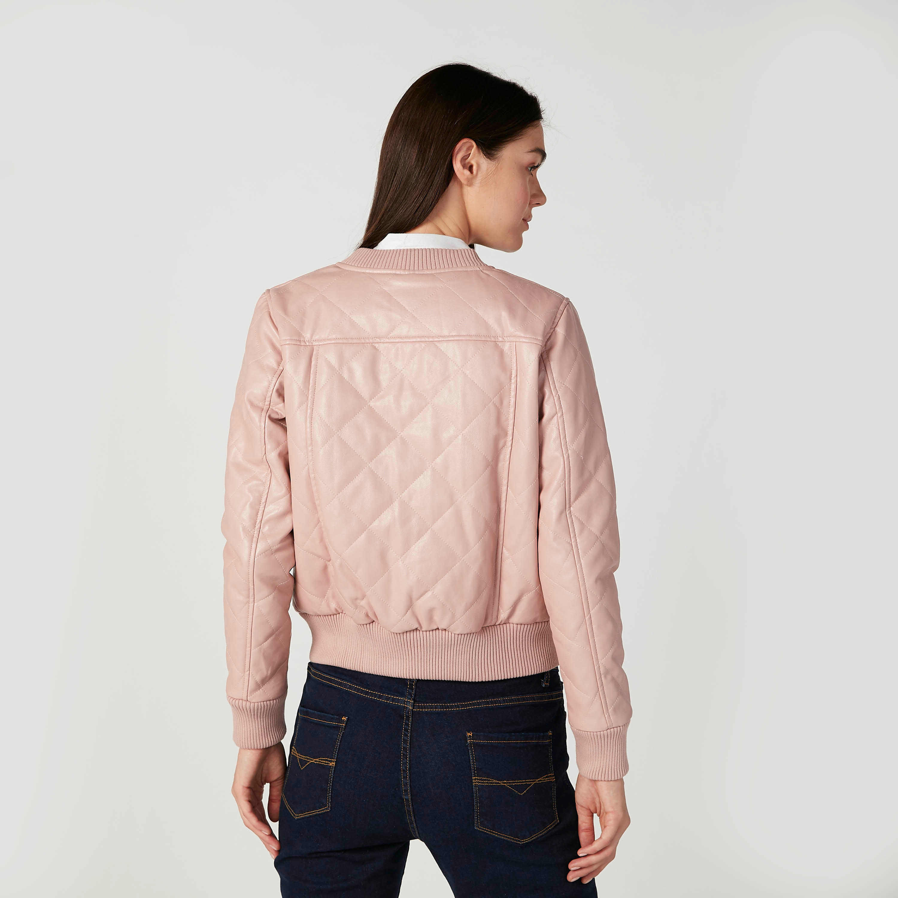 جاكيت مبطّن بأكمام طويلة وجيوب كنغر-women-winterwear-coatsandjackets-jackets-image-1