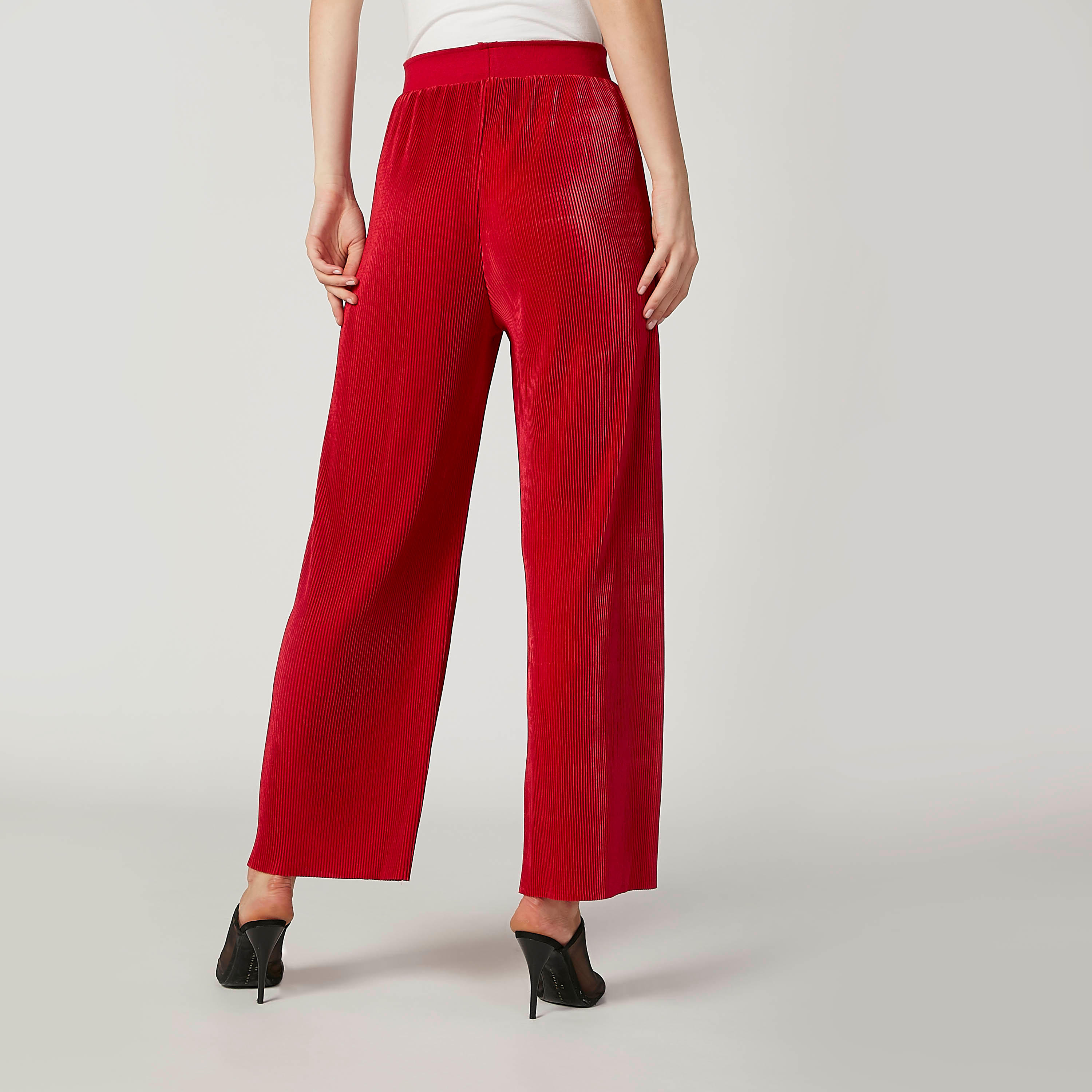 بنطلون بالازو بارز الملمس بخصر مطّاطي مرن-women-clothing-bottoms-trousers-image-4