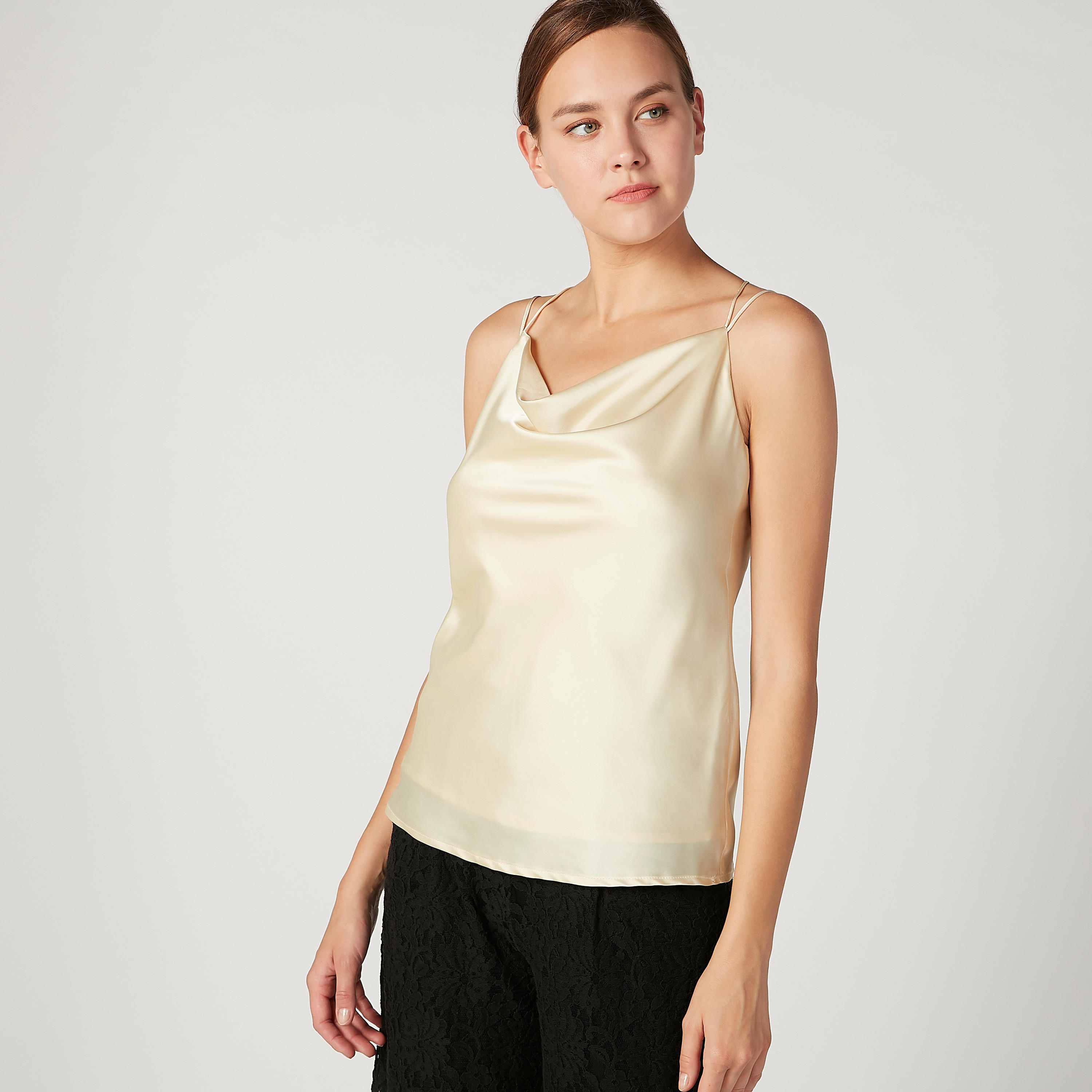 بلوزة سادة دون أكمام بياقة منسدلة-women-clothing-shirtsandblouses-blouses-image-4
