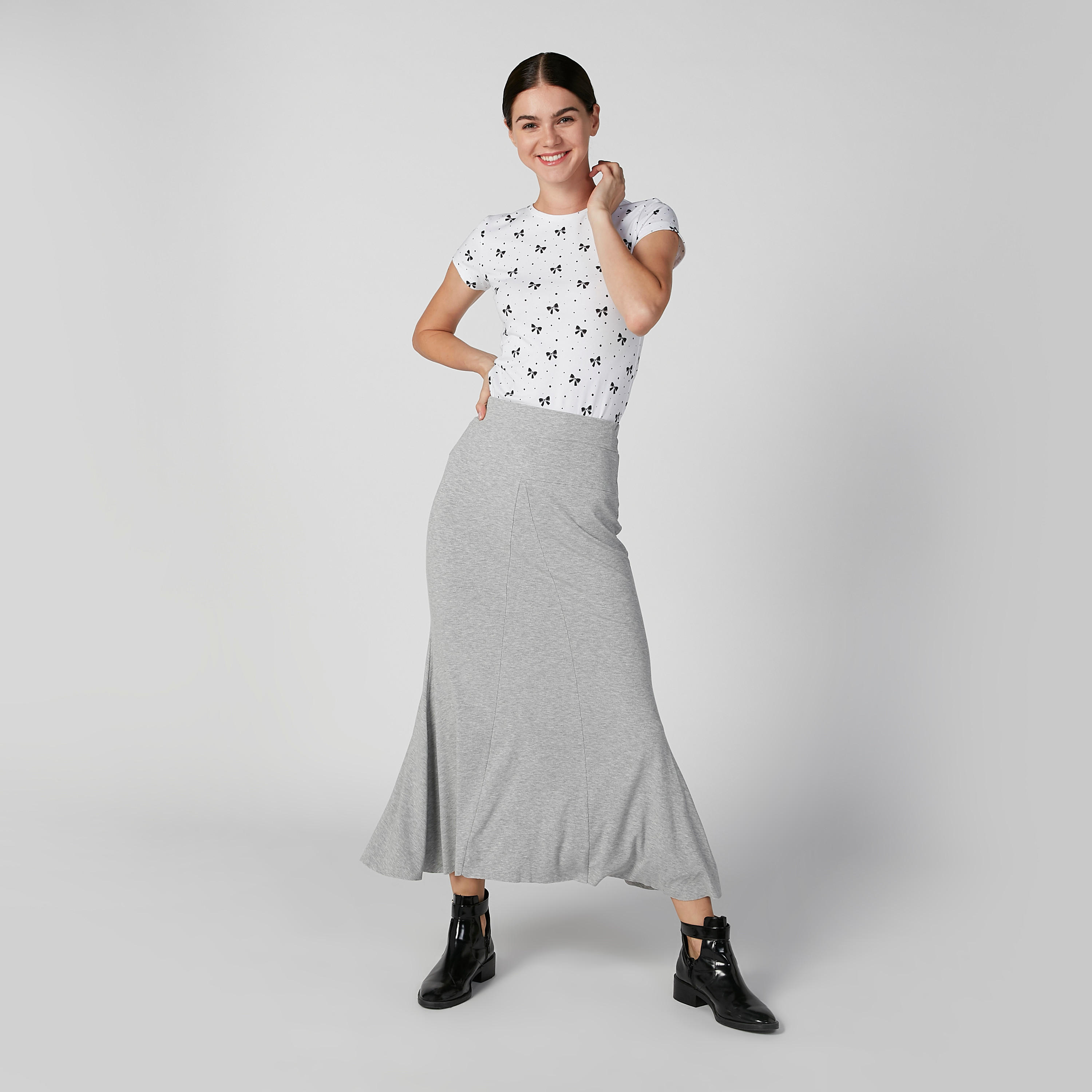 تنورة ماكسي إيه لاين بخصر مطّاطي وفتحة خلفية-women-clothing-bottoms-skirts-image-2