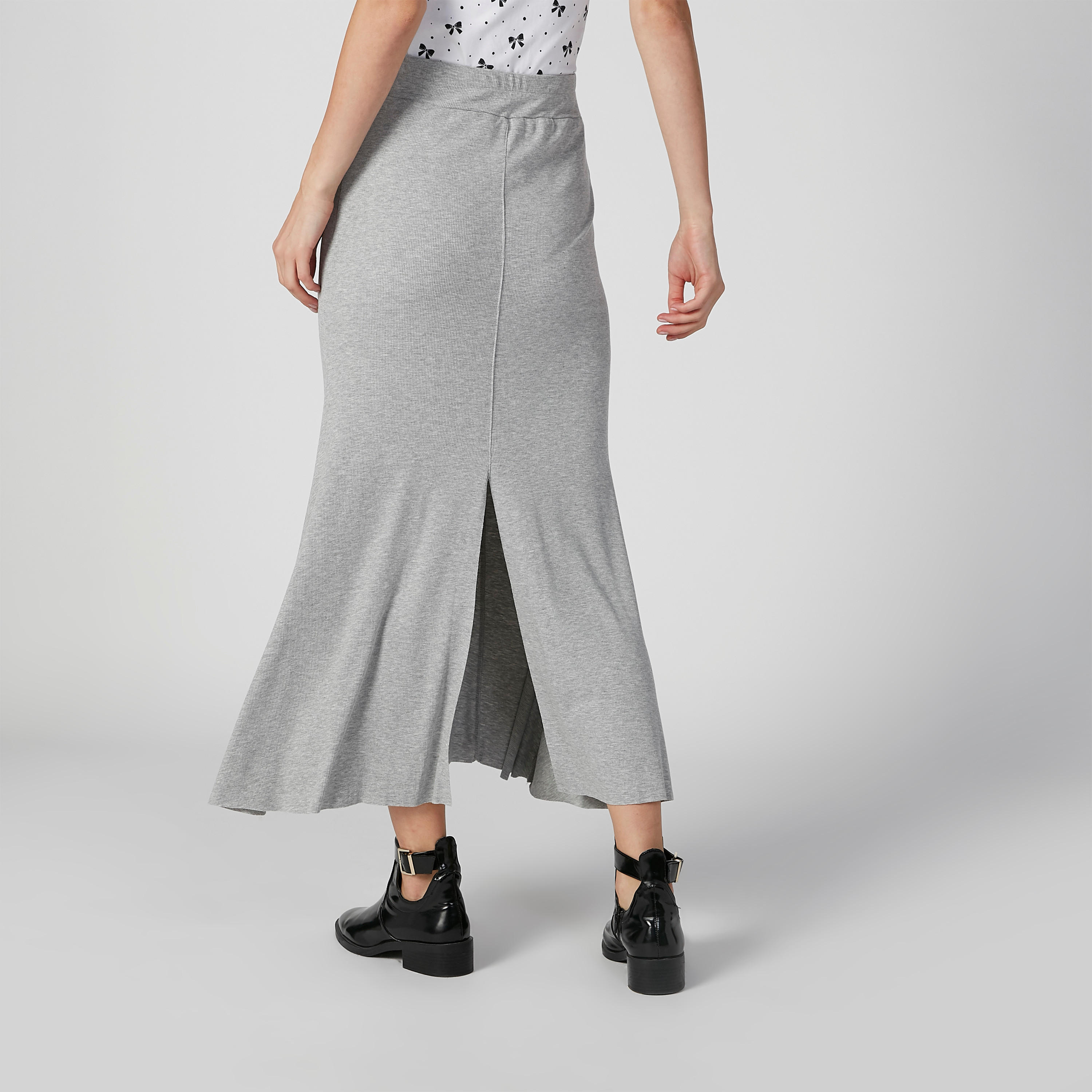 تنورة ماكسي إيه لاين بخصر مطّاطي وفتحة خلفية-women-clothing-bottoms-skirts-image-4
