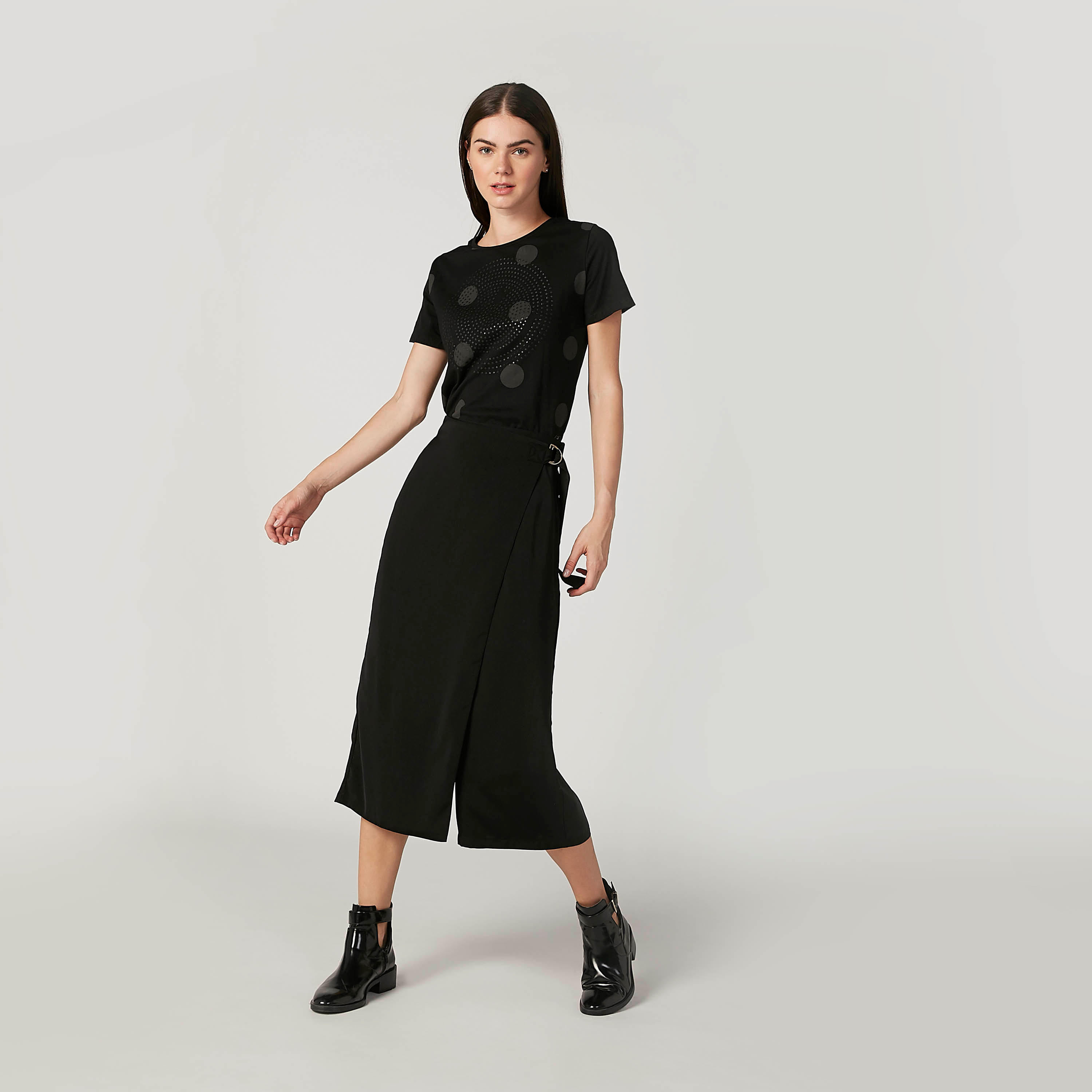 Plain Mid Waist Culottes with D-Ring Belt-women-clothing-bottoms-trousers-image-2