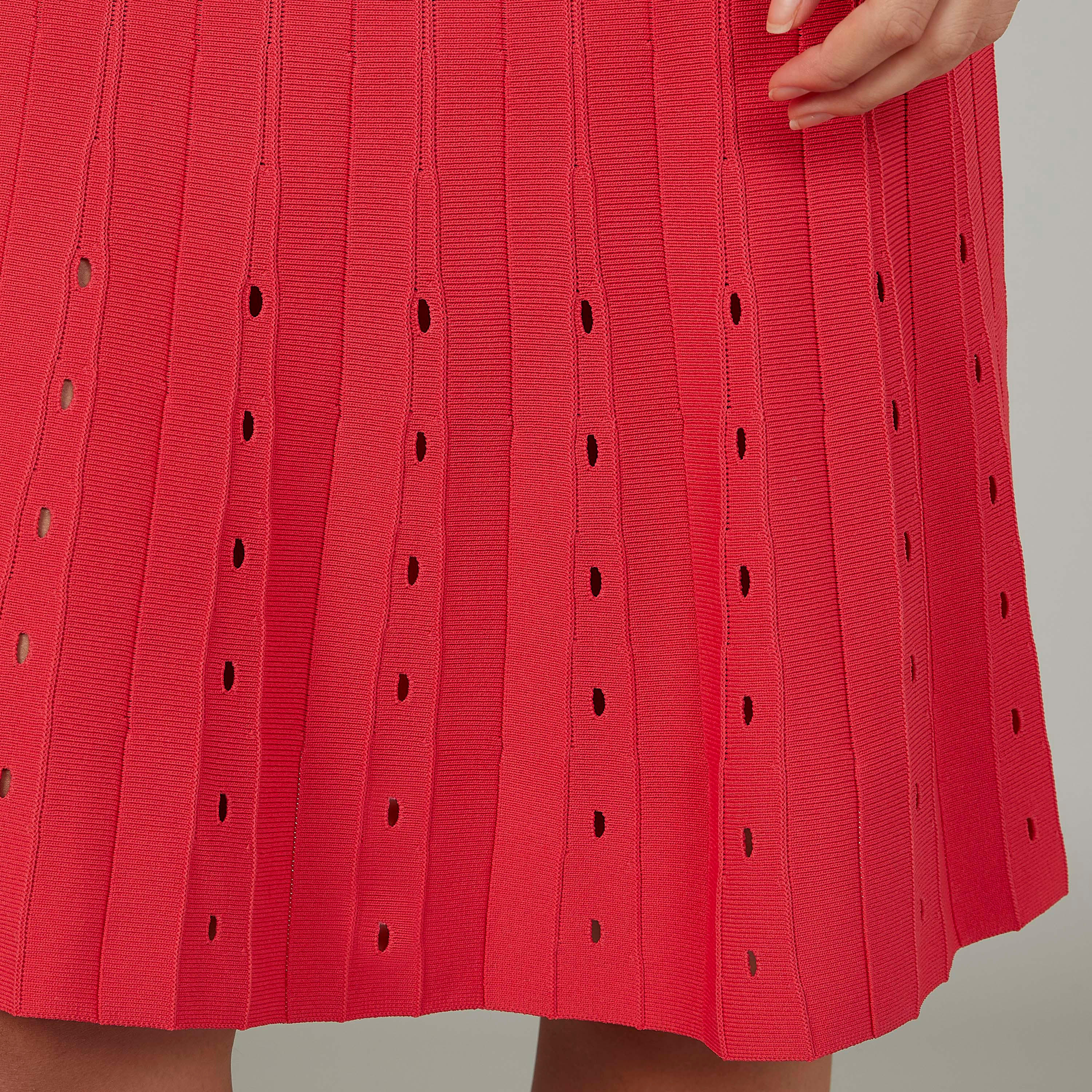 تنورة متوسطة الطول إيه لاين سادة بخصر مطّاطي-women-clothing-bottoms-skirts-image-3