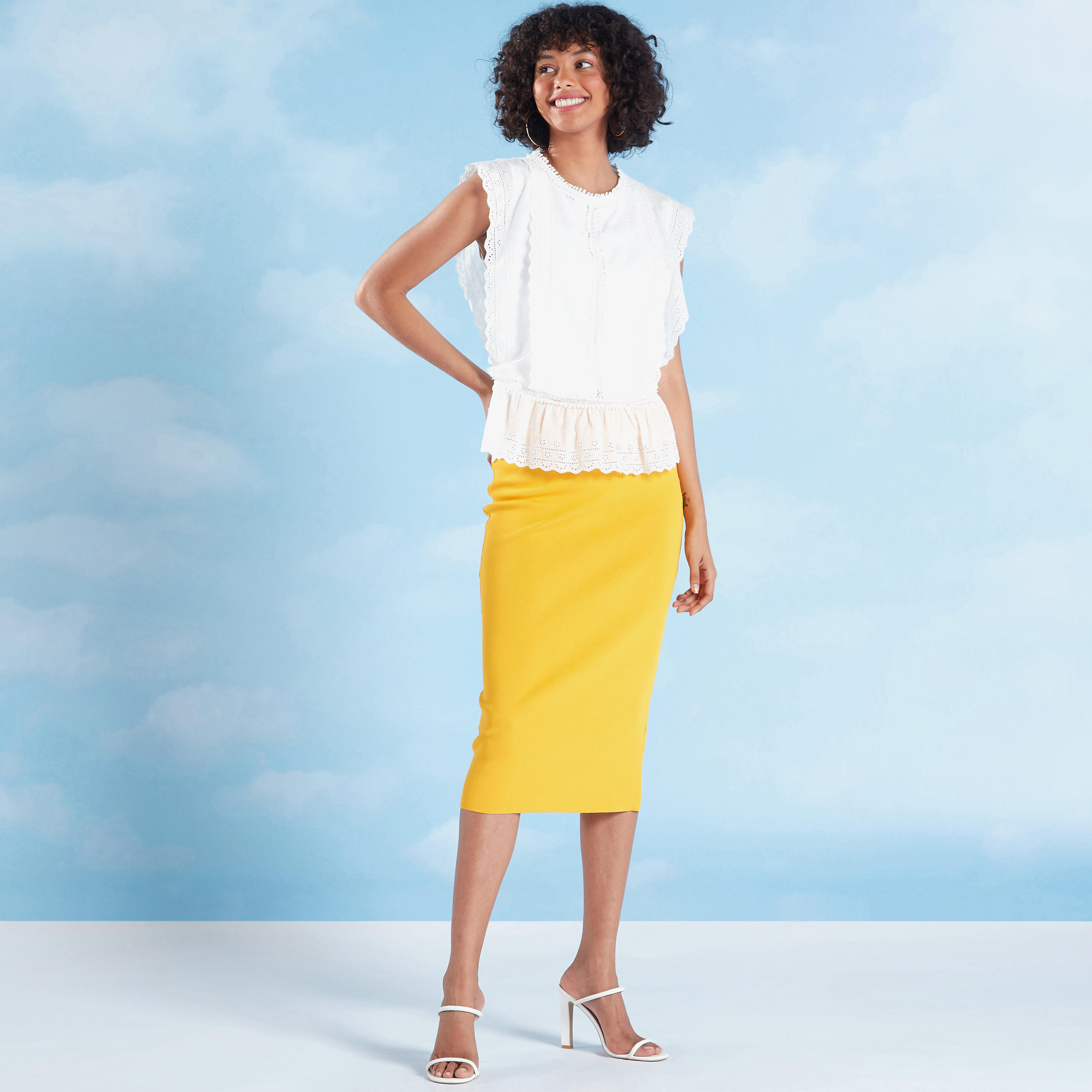Plain Midi Bodycon Skirt with Elasticised Waistband-women-clothing-bottoms-skirts-image-2
