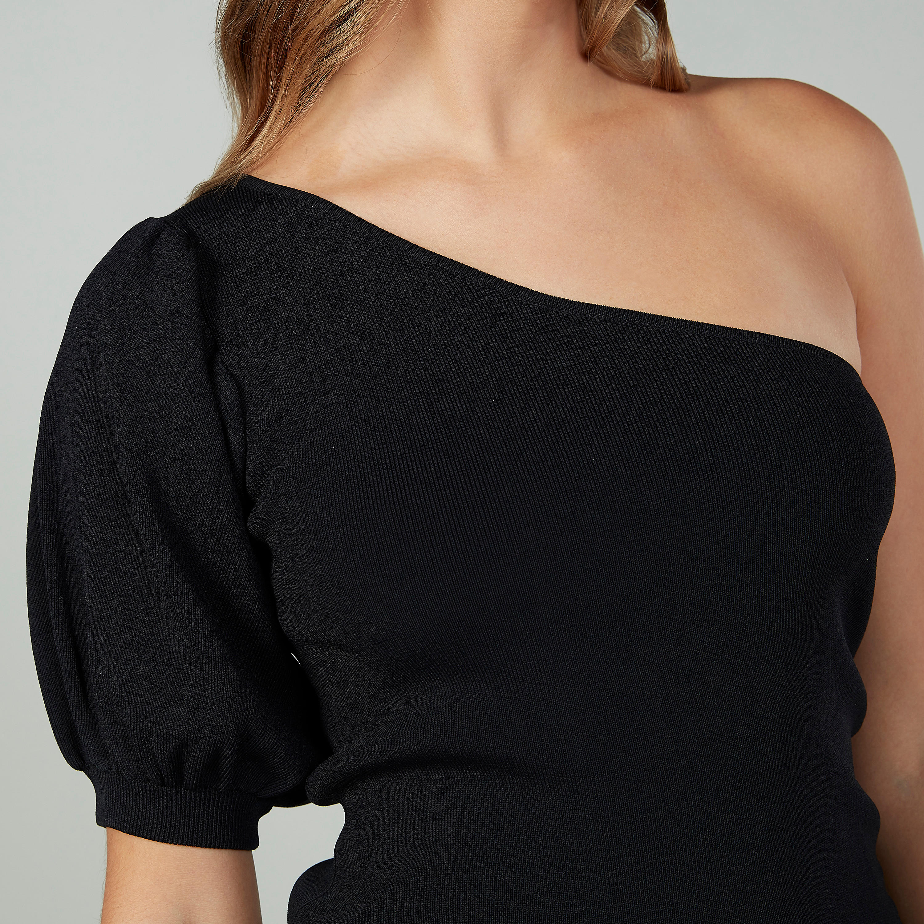 Textured One Shoulder Sleeve Top-women-clothing-shirtsandblouses-blouses-image-3