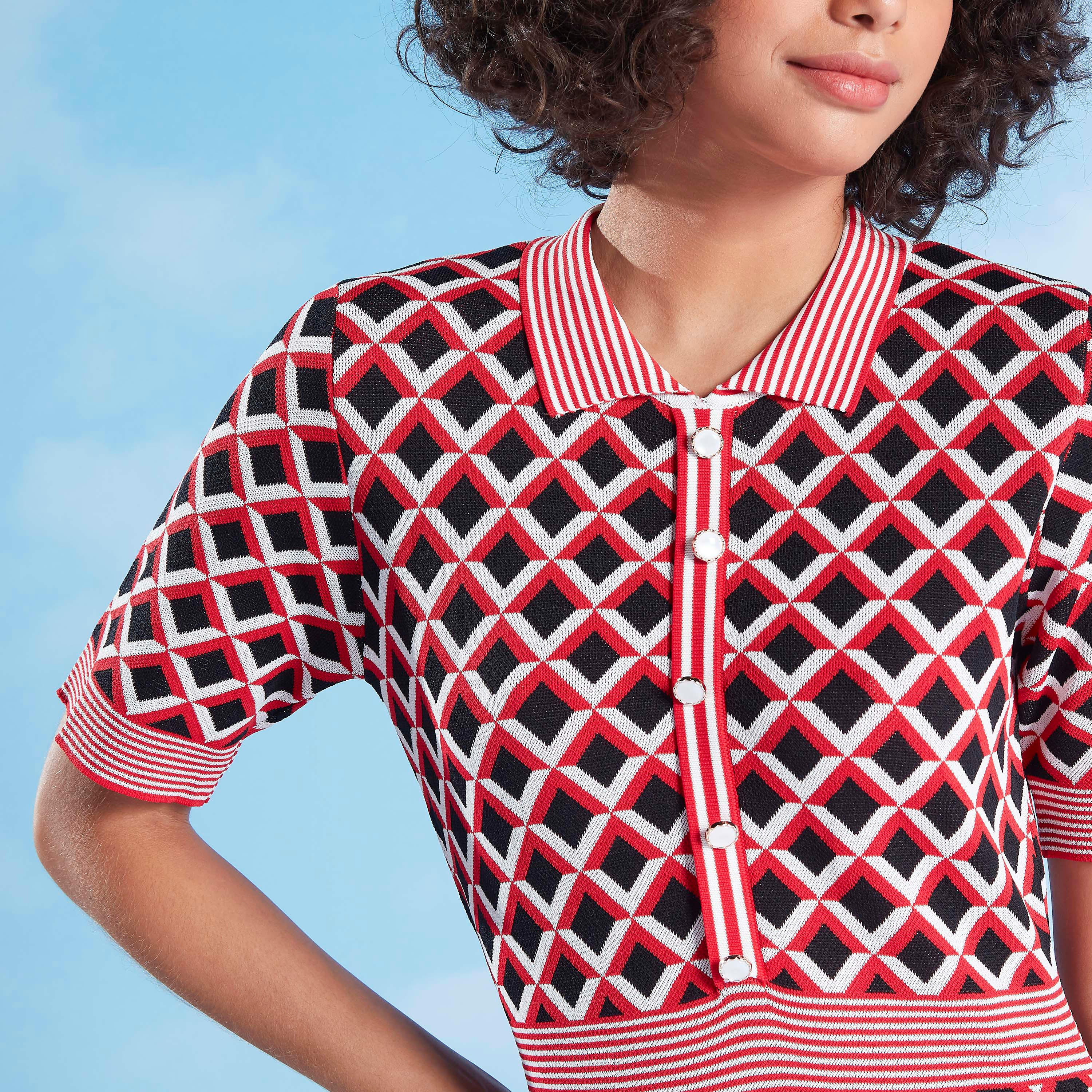 Printed Midi Dress with Short Sleeves and Spread Collar-women-clothing-dresses-image-3