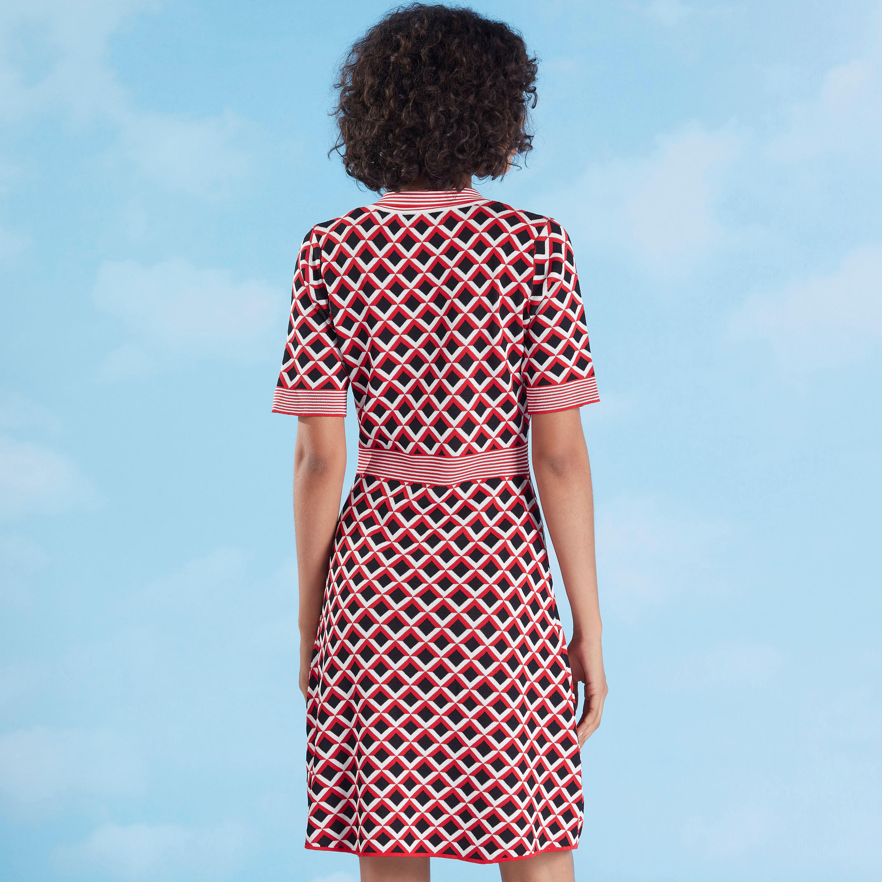 Printed Midi Dress with Short Sleeves and Spread Collar-women-clothing-dresses-image-4