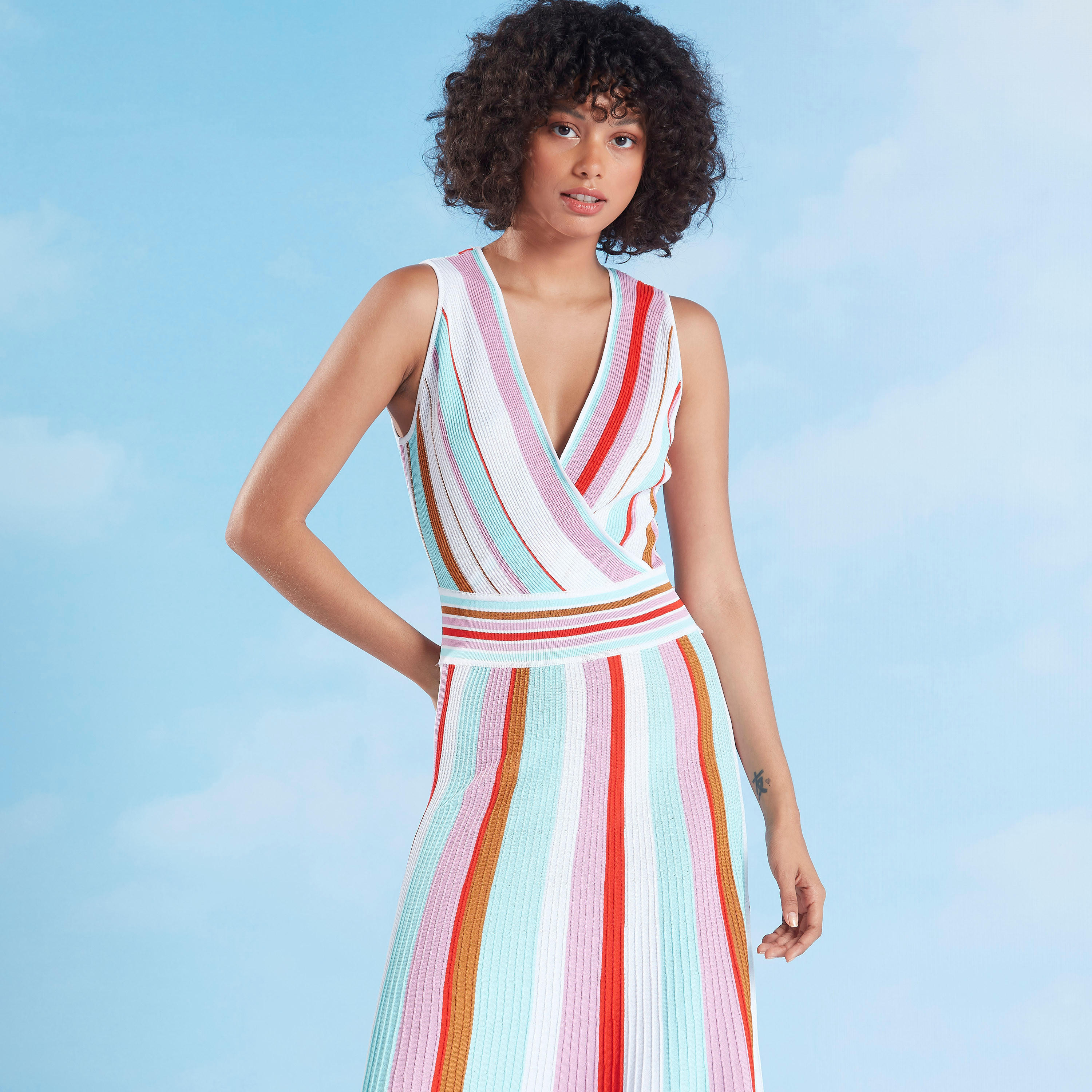 Striped Midi Sleeveless Dress-women-clothing-dresses-image-2