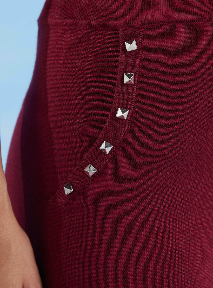 بنطلون رن سادة بخصر مطّاطي-women-clothing-bottoms-trousers-image-3