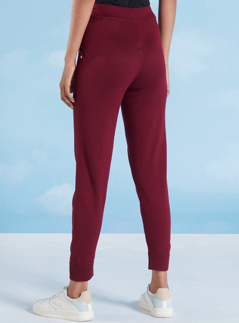 بنطلون رن سادة بخصر مطّاطي-women-clothing-bottoms-trousers-image-4