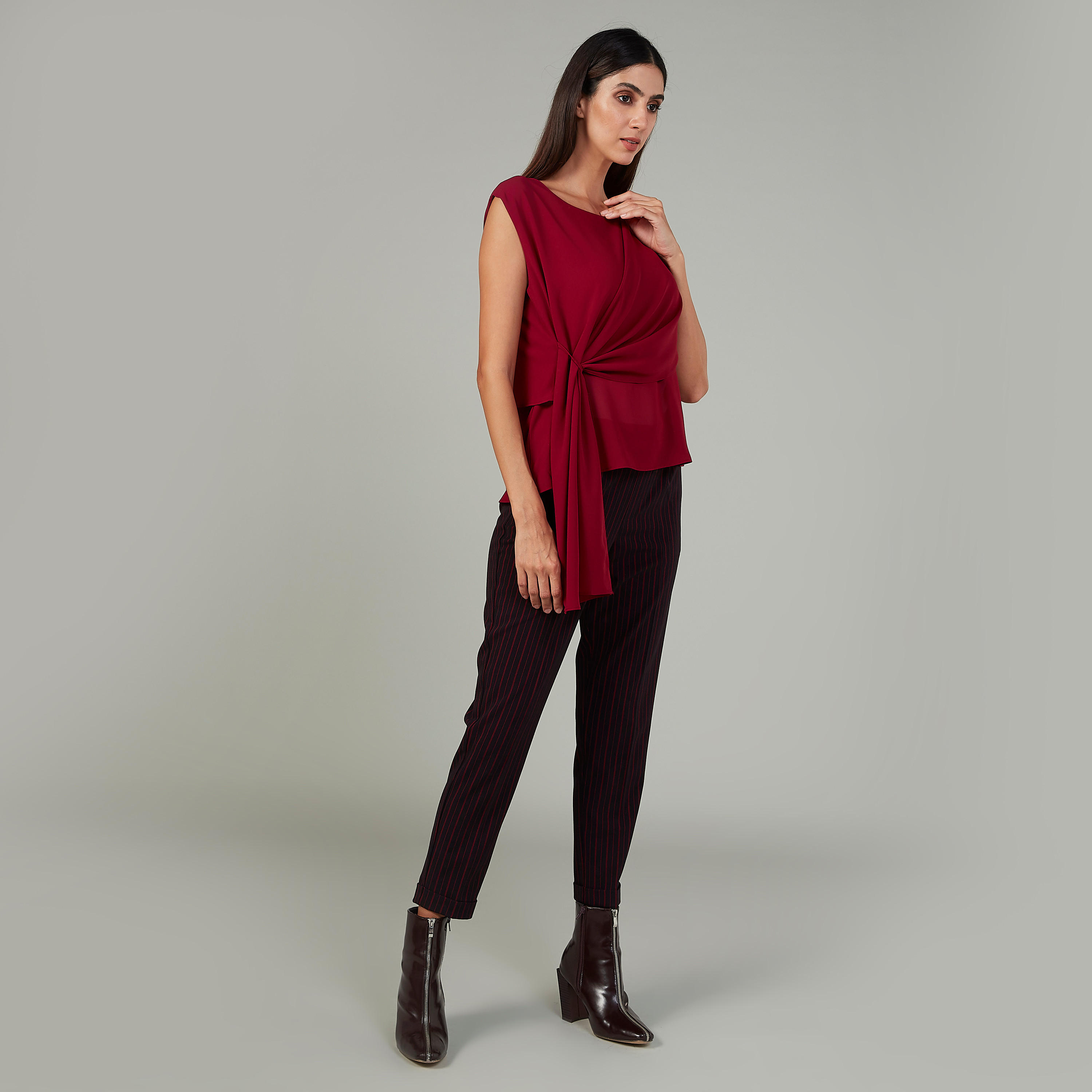 Plain Sleeveless Top with Round Neck-women-clothing-shirtsandblouses-blouses-image-2