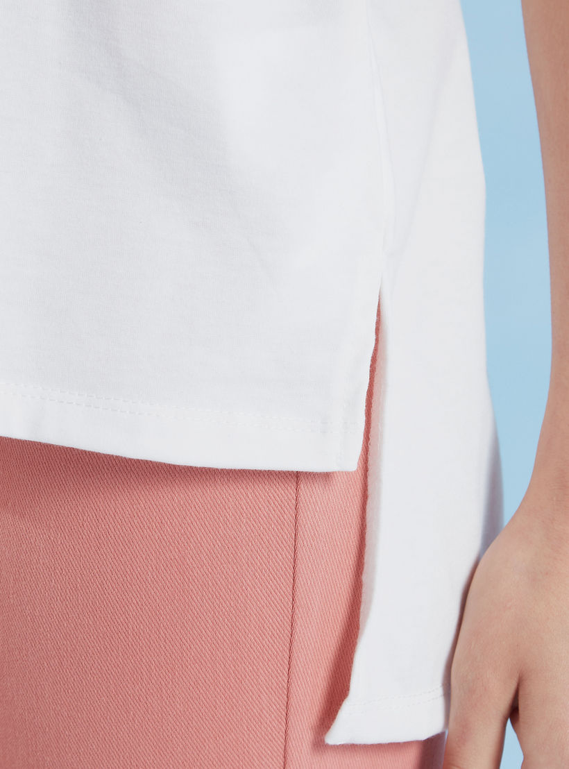 تيشيرت بأكمام 3/4 وحوّاف غير مستوية وطبعات-women-clothing-tshirts-image-2