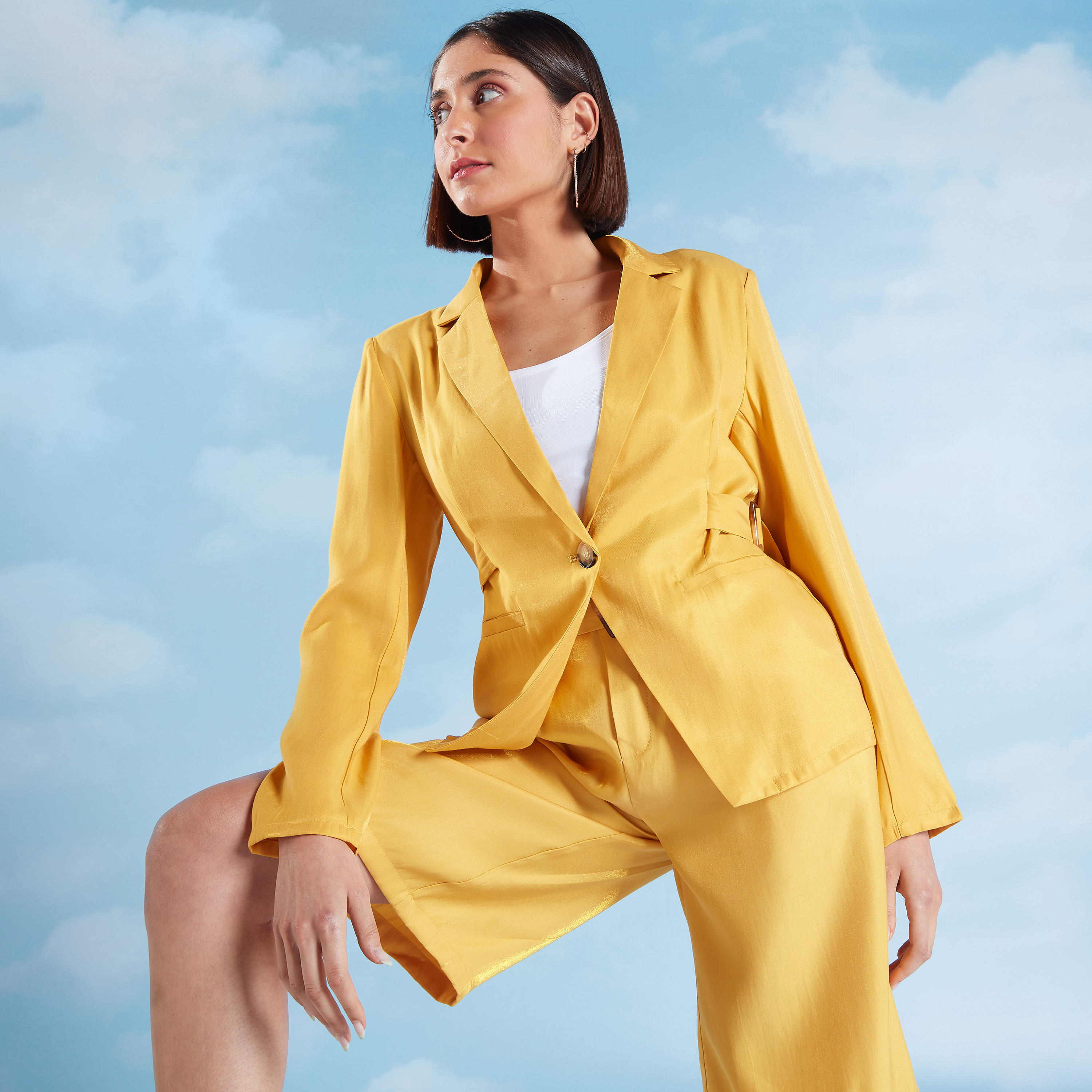 Plain Blazer with Notched Lapel and Belt-women-clothing-coatsandjackets-blazers-image-1