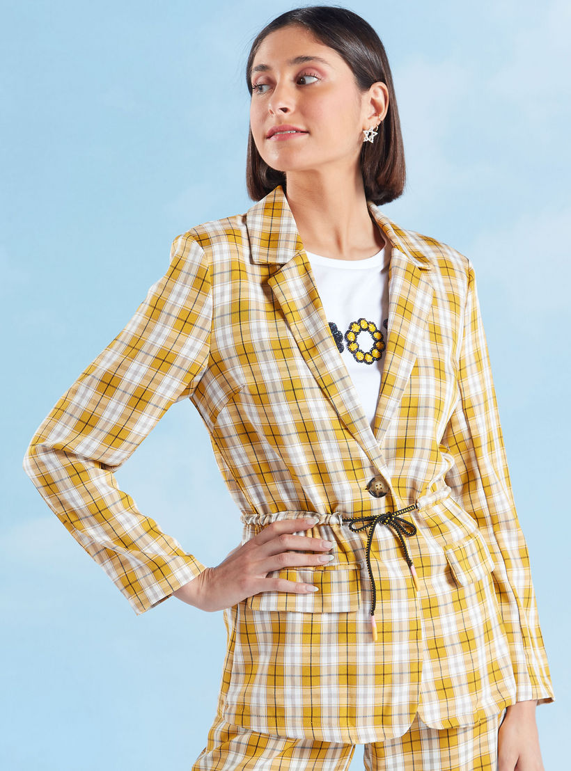 جاكيت بليزر كاروهات مع أربطة-women-clothing-coatsandjackets-blazers-image-1